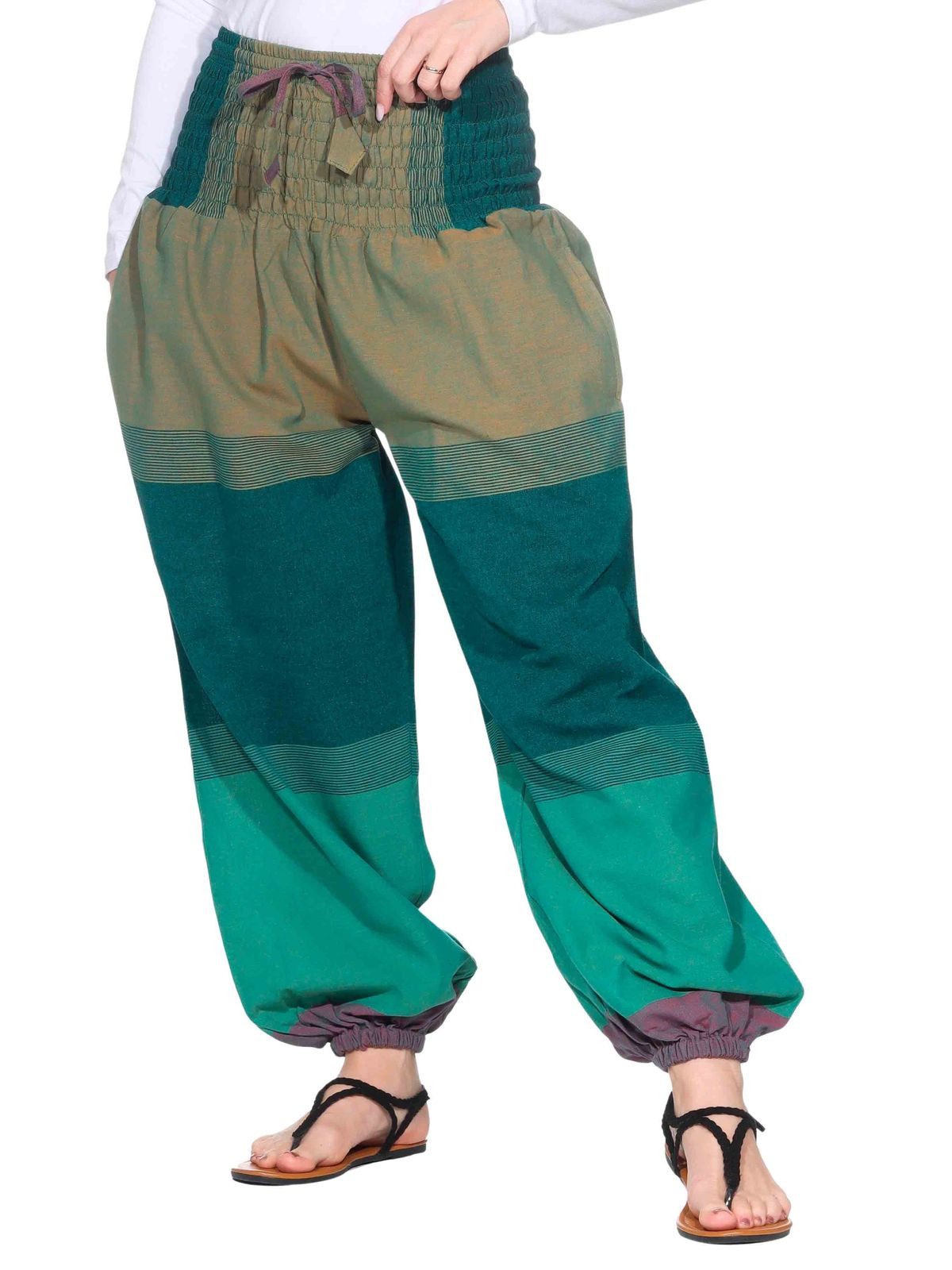 Haremshose KUNST&MAGIE Damen bunt one size Boho Yoga Pumphose Smerhose Pluderhose
