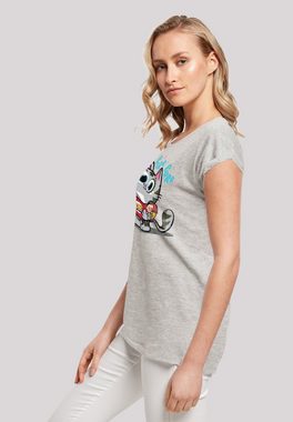 F4NT4STIC T-Shirt Extended Shoulder Shirt 'Big Bang Theory Bazinga Kitty' Damen,Premium Merch,Regular-Fit,Kurze Ärmel,Bedruckt