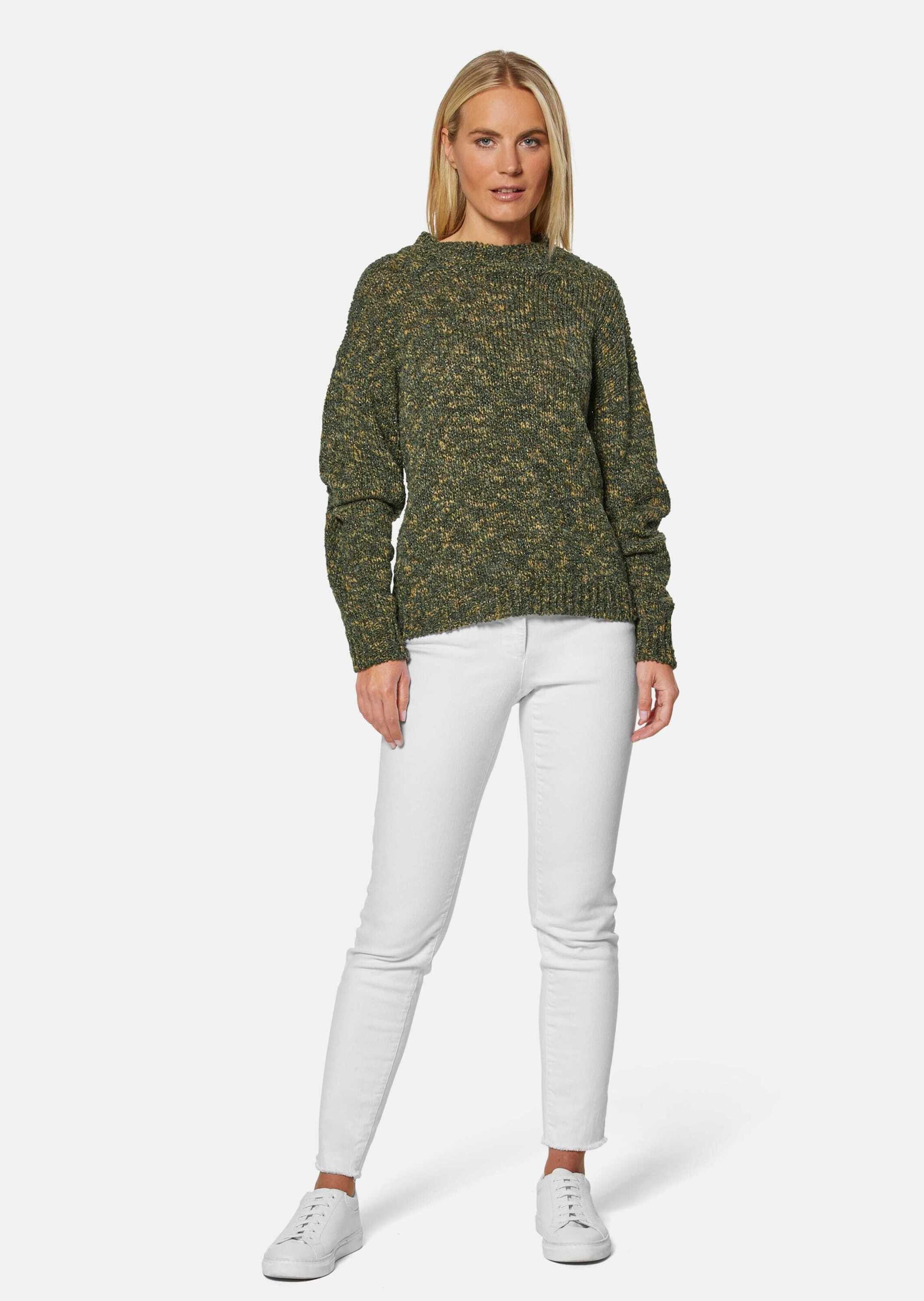 Strickpullover Pullover mit Stehkragen