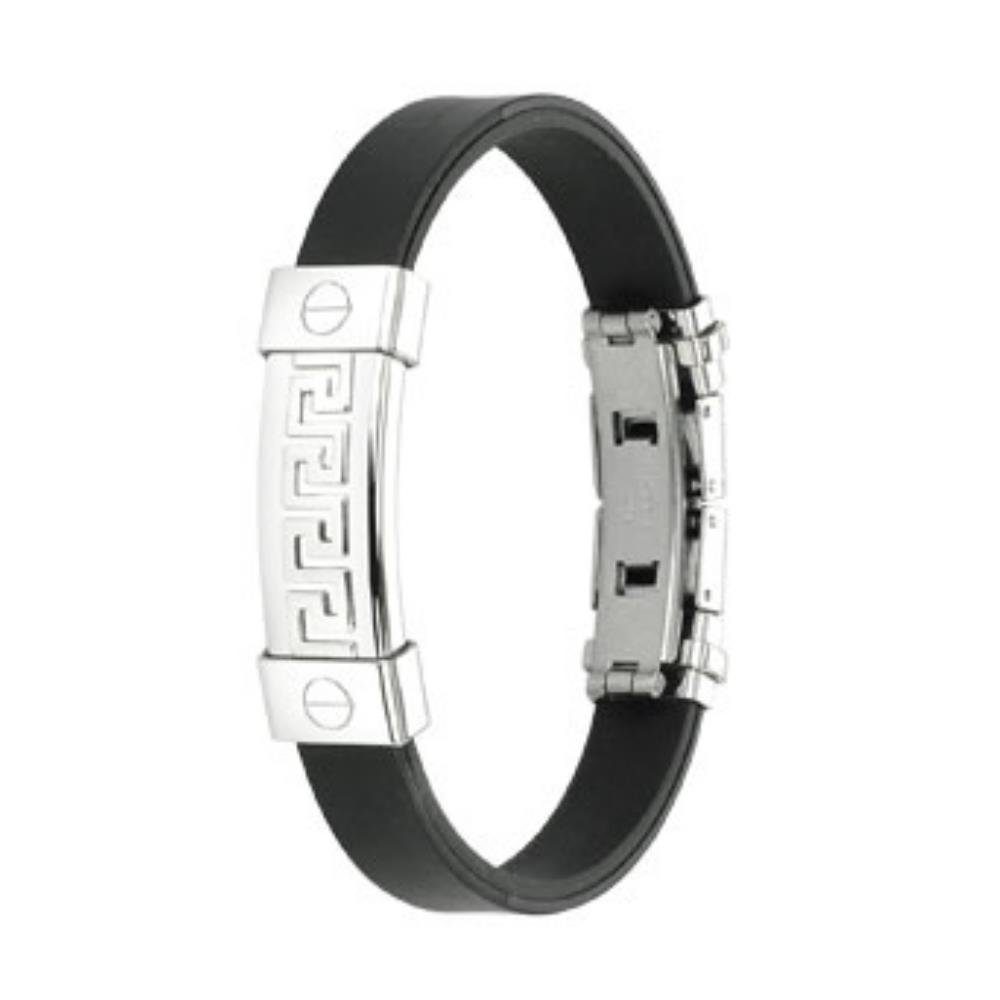 (1 Unisex Armschmuck Bracelet Armband Irrgarten Gummi Schwarz Armband Armband, aus 1-tlg), BUNGSA