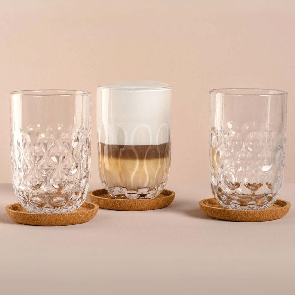 LEONARDO Tasse Leonardo Latte Macchiato Gläser Gocce mit Untersetzer (6er-Set) – Bild 4 von 5