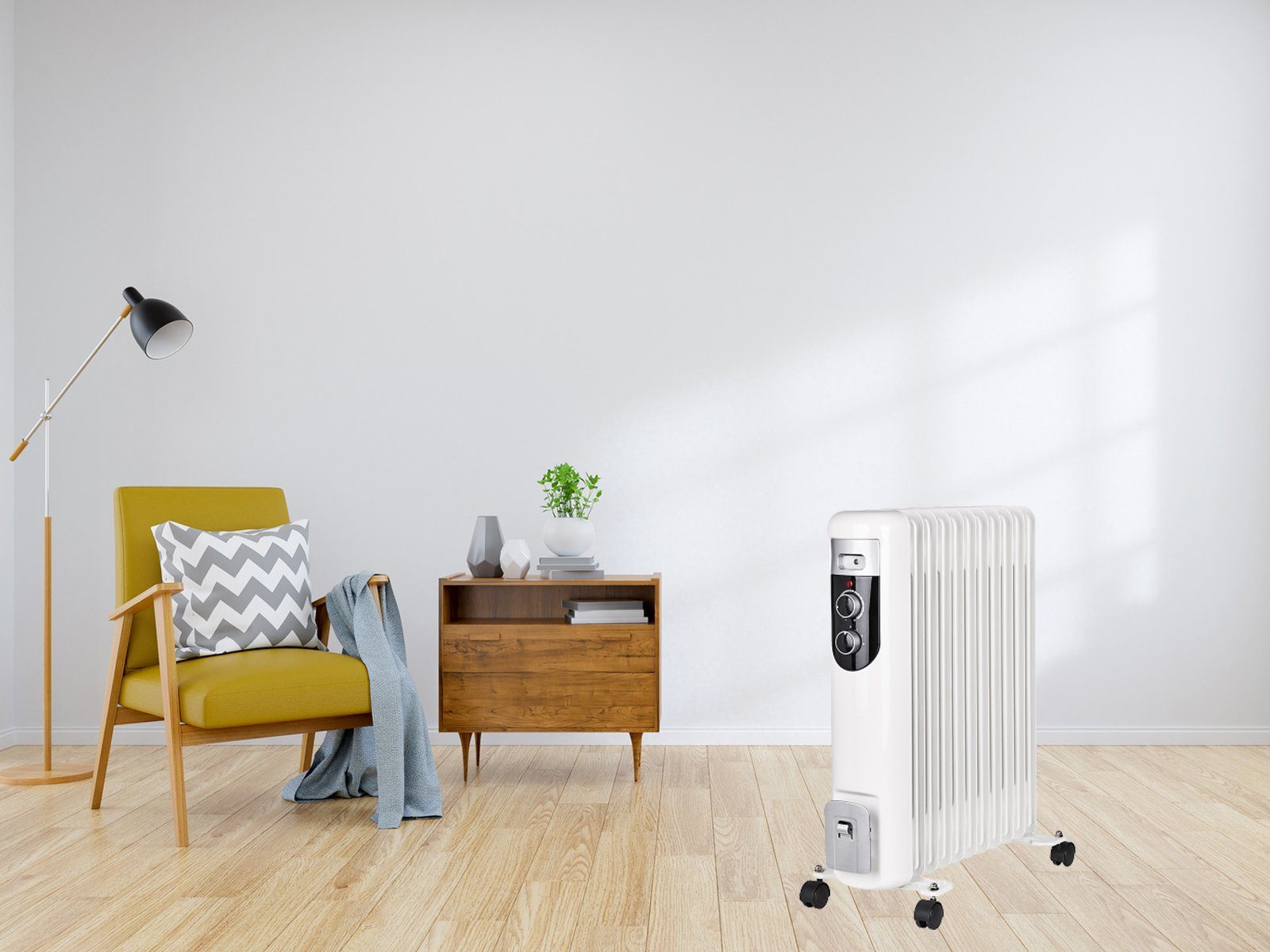 Setpoint Ölradiator, 2500 W, Elektro Heizkörper 11 Rippen mobile Elektroheizung leise Heizradiator