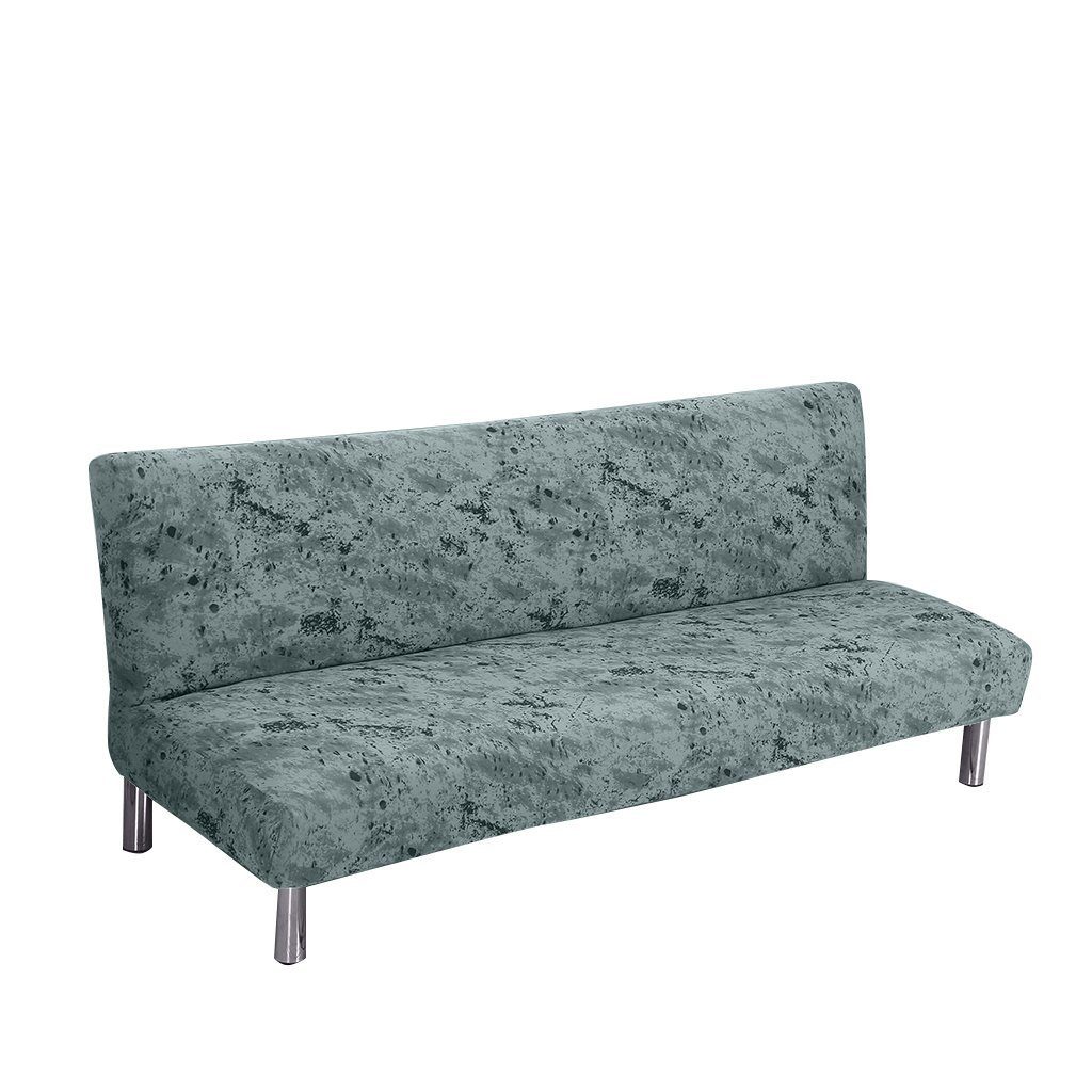 Sofahusse, HOMEIDEAS, Samt-Couchbezug für 3-Sitzer, 160–190 cm Dunkelgrau Sofa-Länge
