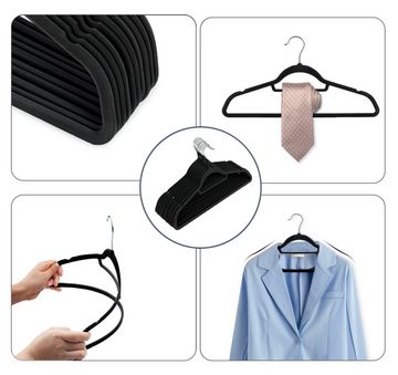 Homewit Kleiderbügel Samt Kleiderbügel mit Antirutsch Einkerbungen und Drehbarer Haken, (Set, 10-tlg), Anzugbügel Jackenbügel mit Rutschfester Oberfläche