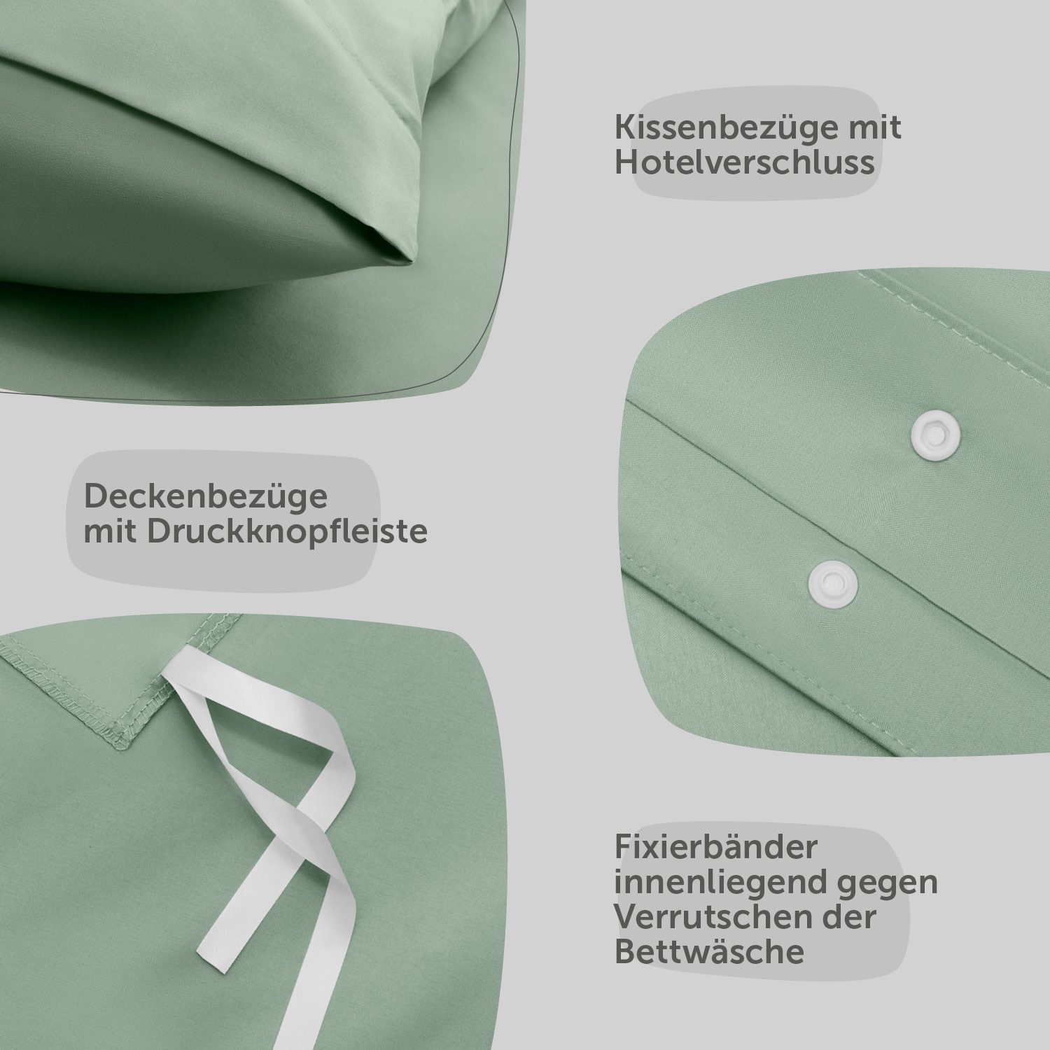 Blumtal Bettwäsche Oeko-TEX zertifizierte Mikrofaser Bettwäsche pflegeleicht & faltenfrei, Mikrofaser, Bettbezüge aus Atmungsaktivem Mikrofaser – Bild 4 von 5