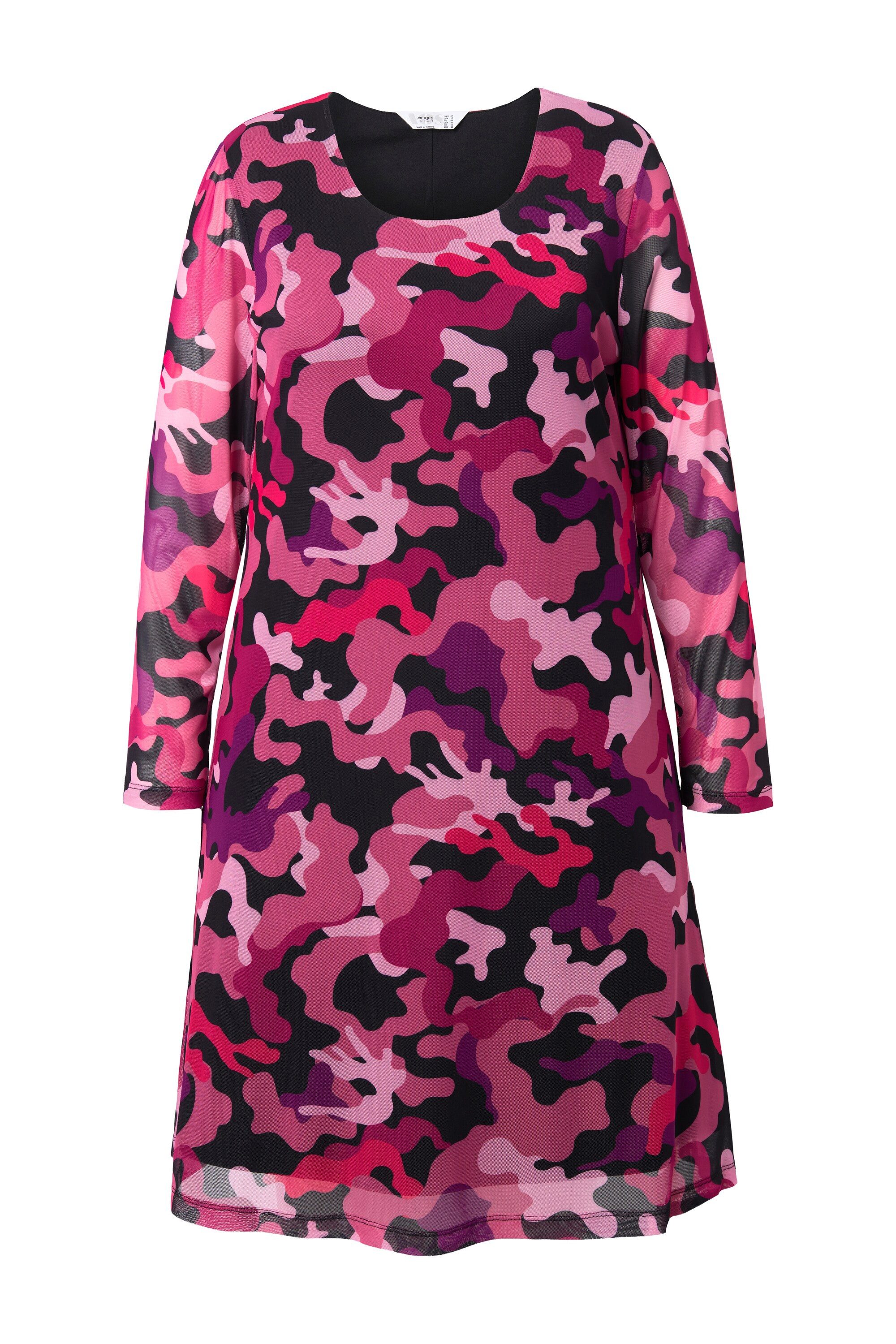 Angel of Style Jerseykleid Meshkleid Camouflage Raffnungen Langarm günstig online kaufen