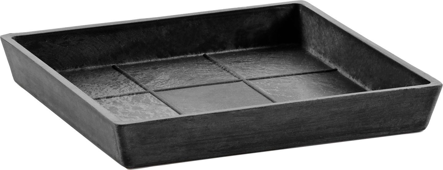 ECOPOTS Blumentopfuntersetzer SQUARE SAUCER Dark Grey, günstig online kaufen