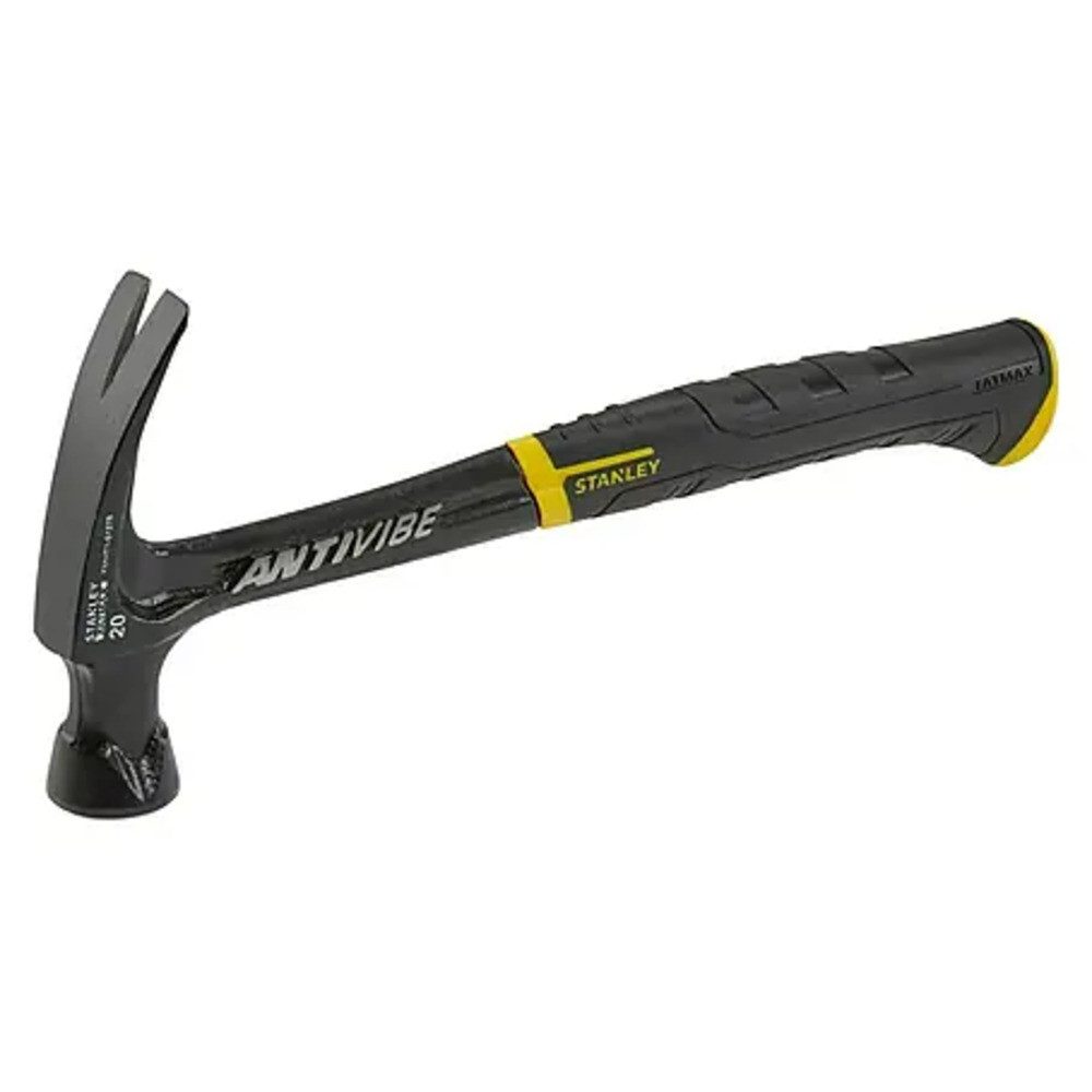 STANLEY Klauenhammer FatMax AntiVibe, AntiVibe-Technologie, flache Klaue, weicher Handgriff