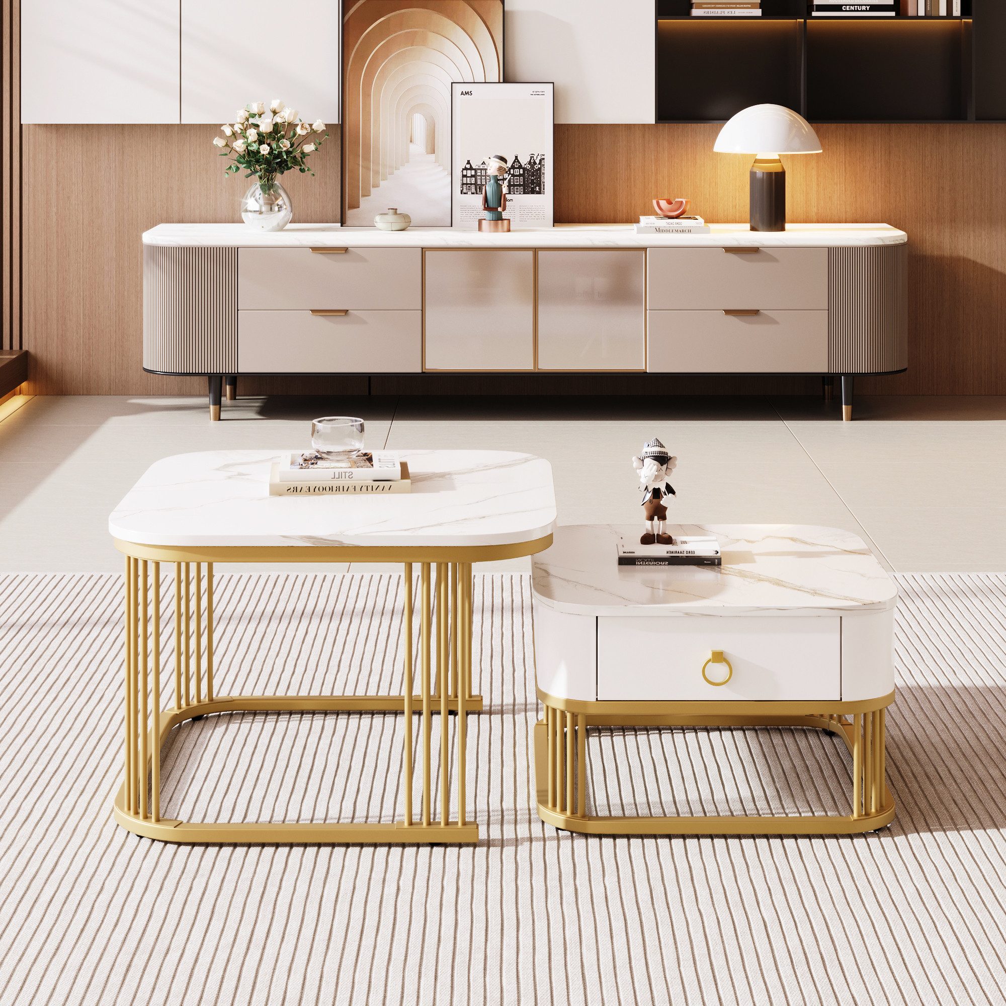 Refined Living Couchtisch Stapelbarer Couchtisch Wohnzimmertisch günstig online kaufen