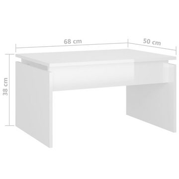 furnicato Couchtisch Hochglanz-Weiß 68x50x38 cm Spanplatte