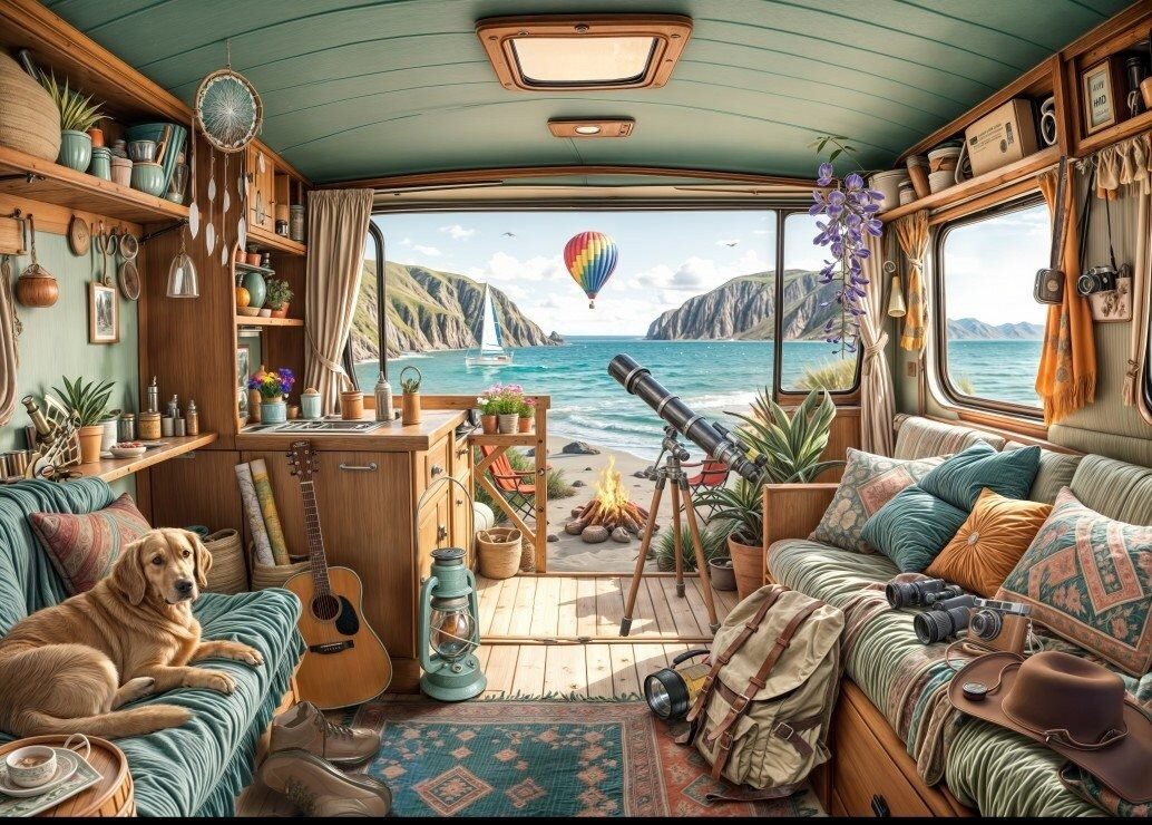 Bluebird Puzzle Puzzle BLUEBIRD Puzzle Camping in Küstennähe 500 dlks, Puzzleteile
