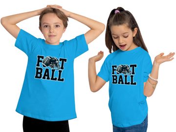 MyDesign24 T-Shirt Kinder Football Print Shirt - American Football Schriftzug mit Helm Bedrucktes Jungen und Mädchen American Football T-Shirt, i509