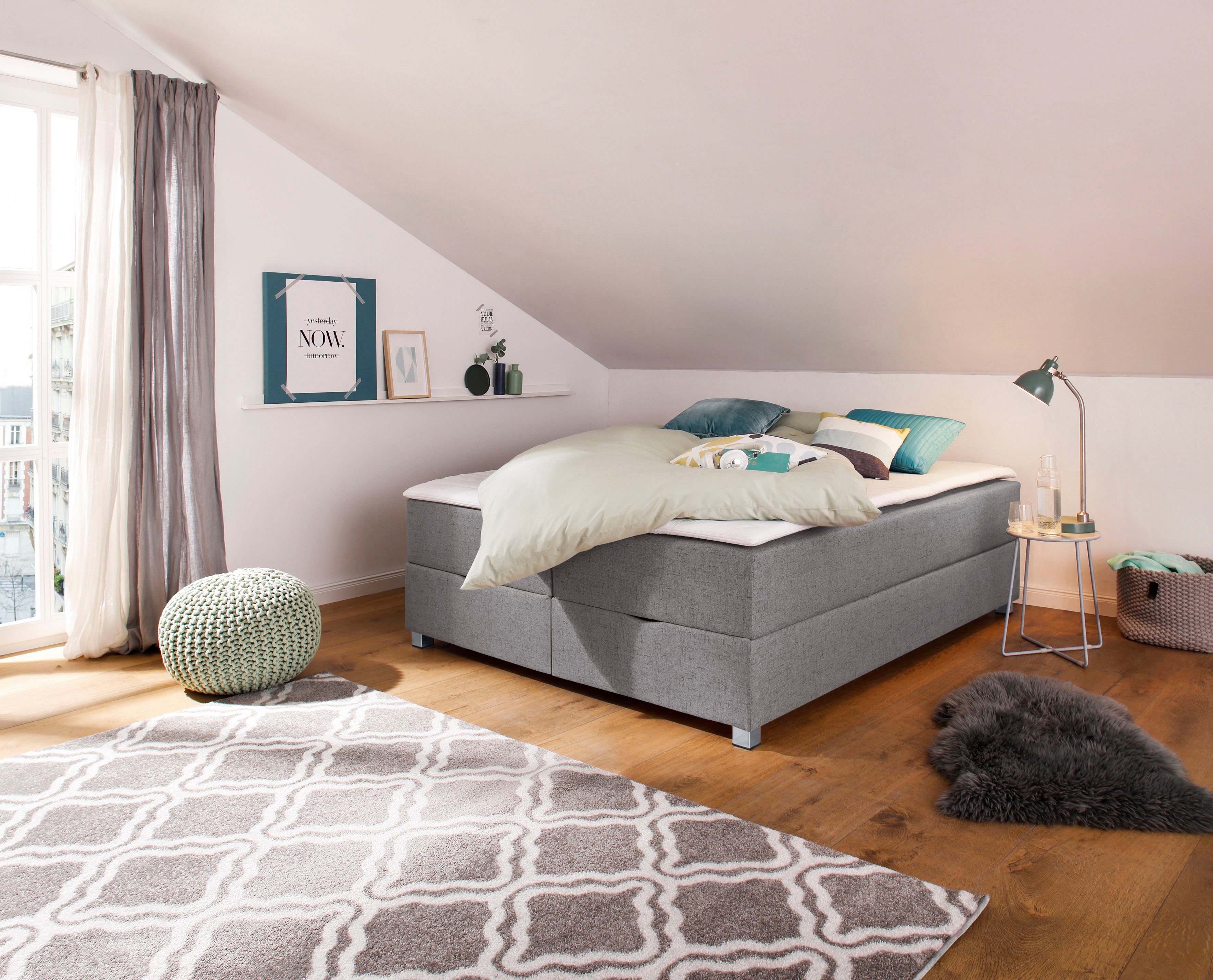 Home affaire Boxbett Alexis, ohne Kopfteil - ideal für Räume mit Dachschrägen; in 4 Breiten
