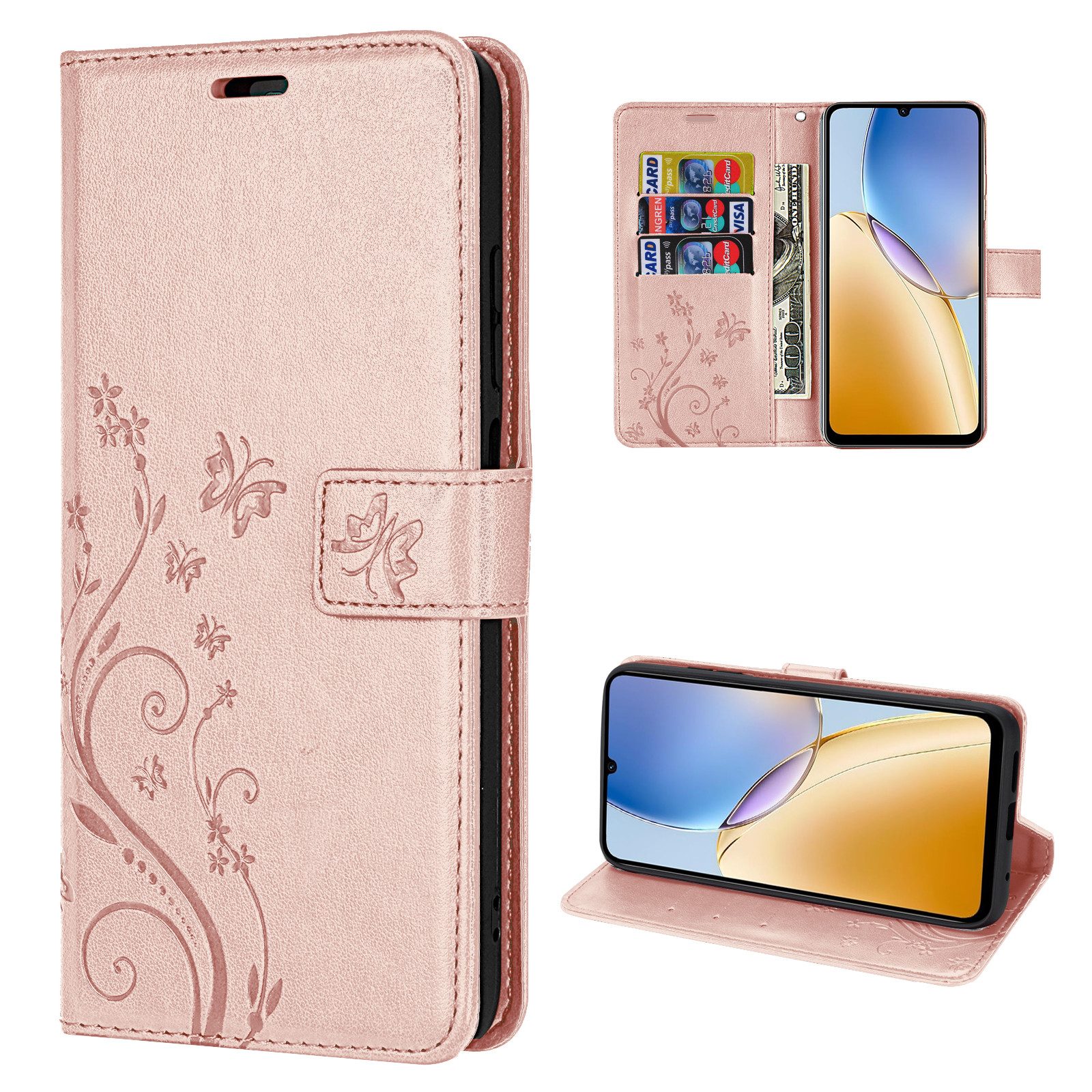 betterfon Handyhülle Handytasche für ZTE Blade A56 Klapphülle mit Kartenfächern, Bookstyle-Hülle mit Magnetverschluss, Smartstand & Kunstleder