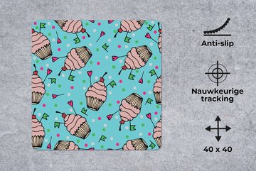 MuchoWow Gaming Mauspad Cupcake - Punkte - Party - Muster (1-St), Mousepad mit Rutschfester Unterseite, Gaming, 40x40 cm, XXL, Großes