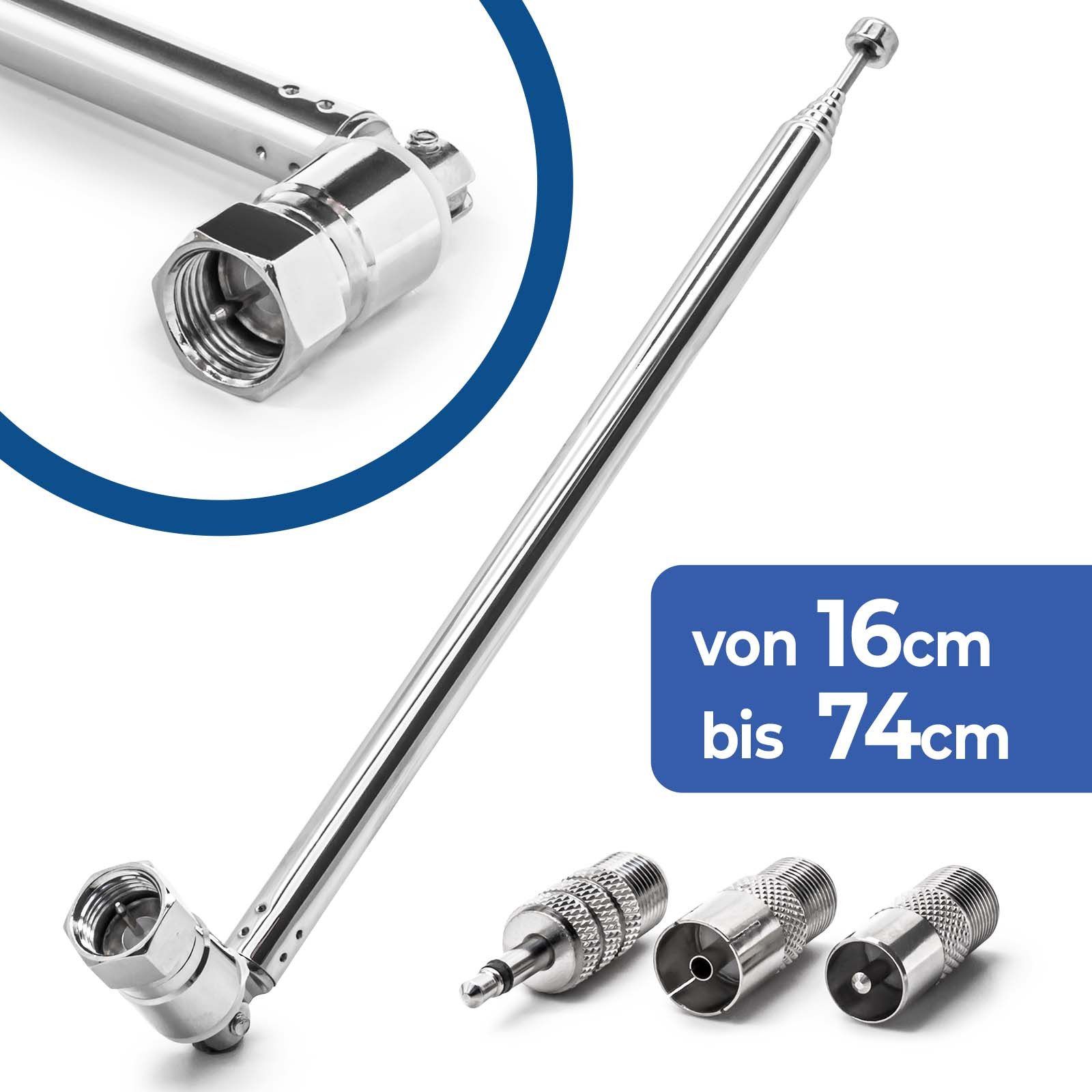 Adapter Universe 74cm Teleskop Antenne Ersatz F Stecker DAB UKW Radio FM AM Auto Audio Stabantenne