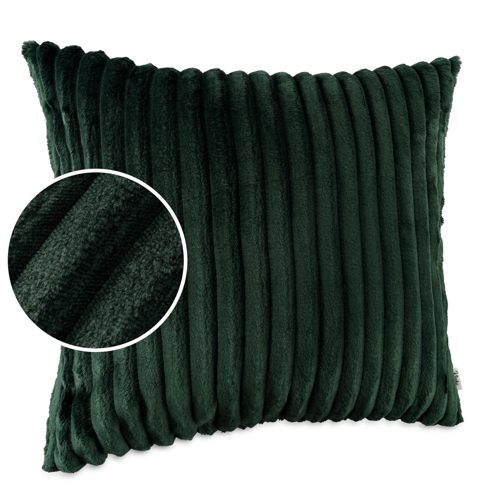 Kisska Dekokissen LILLI BIG CORD Velour Ambiente dekorieren, Kissenüberzug ohne Füllung BIG-Cord UNI 40x40cm Einfarbig Smaragd