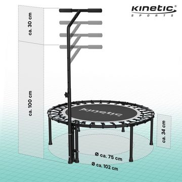 Kinetic Sports Fitnesstrampolin, Ø 101,6 cm, Ø 103 cm, 4-fach verstellbare Haltestange, Belastbar bis 120 kg