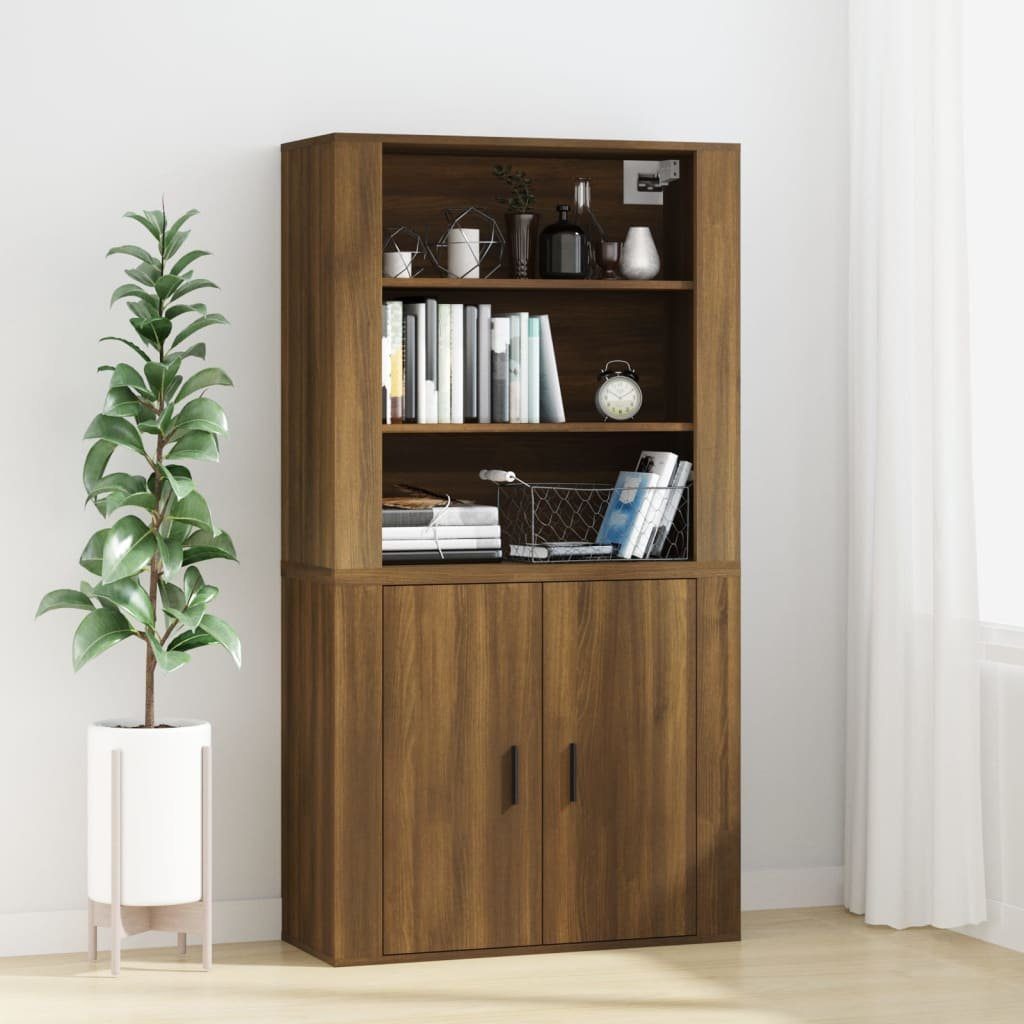 cm (1 Holzwerkstoff Eichen-Optik Sideboard 80x33x80 Wandschrank Eiche vidaXL Braune Braun St)