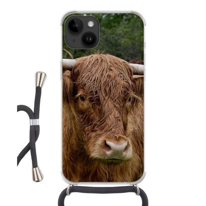 MuchoWow Handyhülle Schottische Highlander - Tiere - Gras Handyhülle Telefonhülle Apple iPhone 14