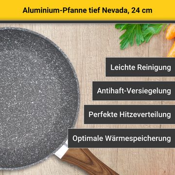 Krüger Bratpfanne Nevada, Aluminium (1-tlg), tief, für Induktions-Kochfelder geeignet