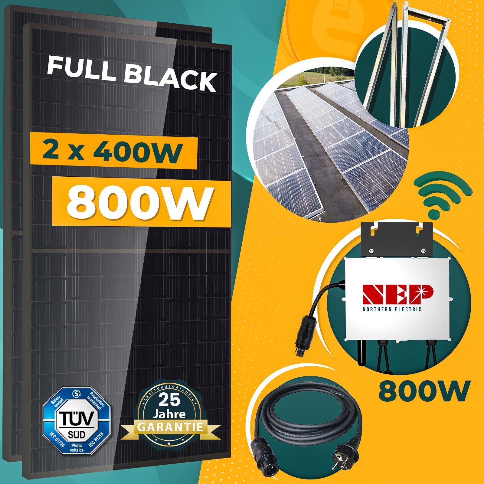 300 Watt Solar Komplettsystem für Wohnmobil, Wohnwagen und Boote, Silber  Rahmen Solarmodul- 46cm - Enprove Solar GmbH