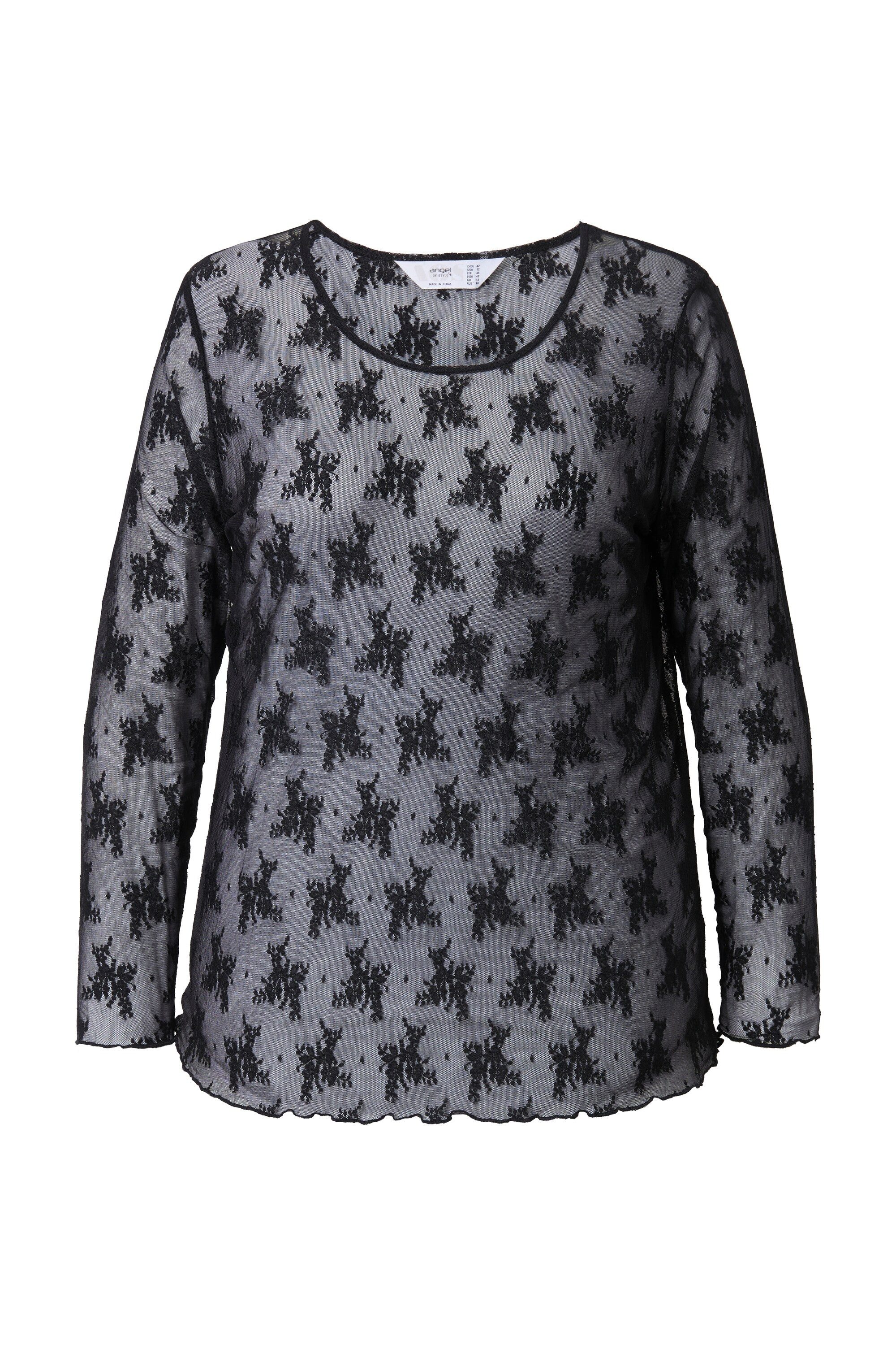 Angel of Style Longsleeve Spitzen-Shirt Slim Fit Neonfarbe Langarm günstig online kaufen