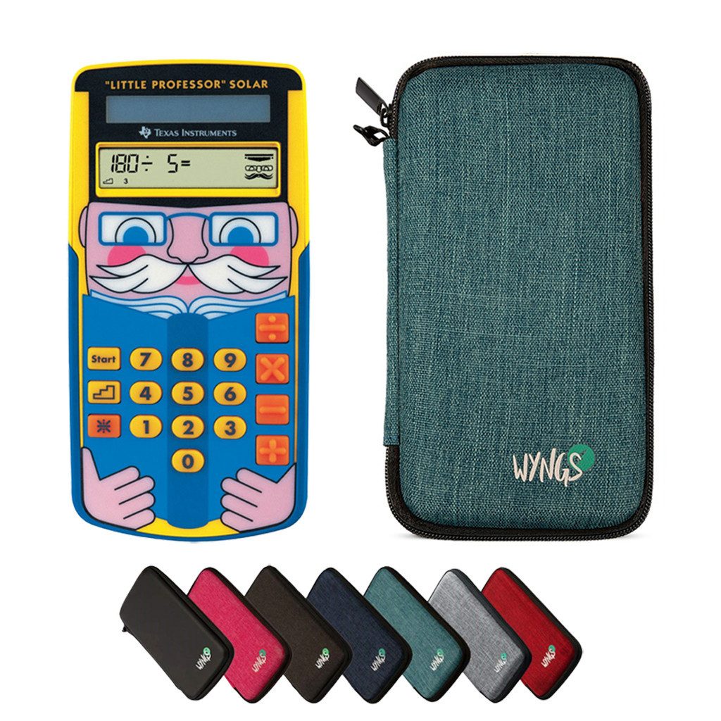 Texas Instruments Taschenrechner TI-Little Professor inkl. WYNGS Schutztasche Türkis
