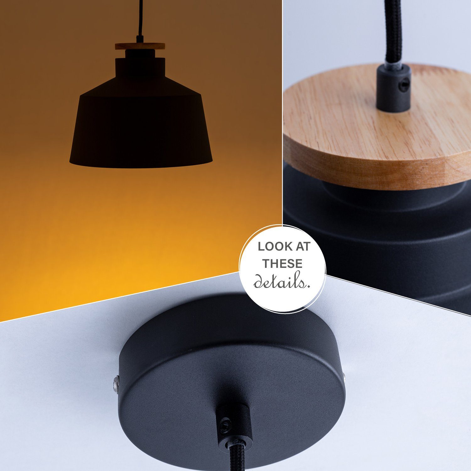 Paco Home Pendelleuchte JACK U, ohne Leuchtmittel, Hängelampe Esszimmer Küchenlampe Esstischlampe Skandinavisch E27