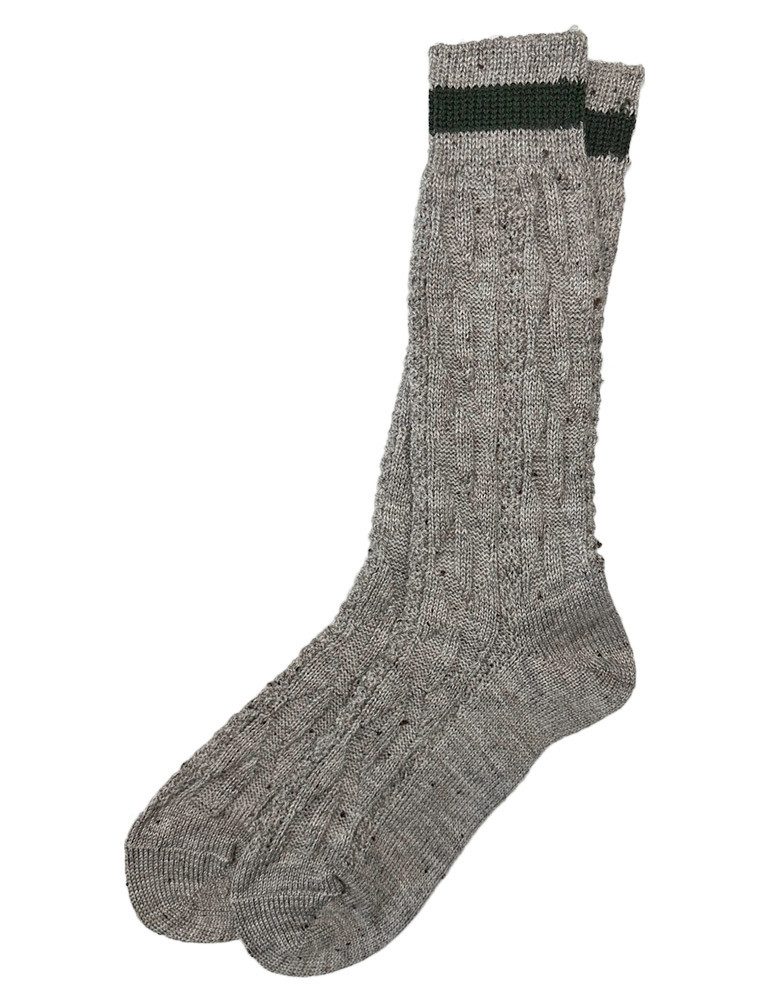 Socken Trachten Shopper Socken mit Zopfmuster und Streife