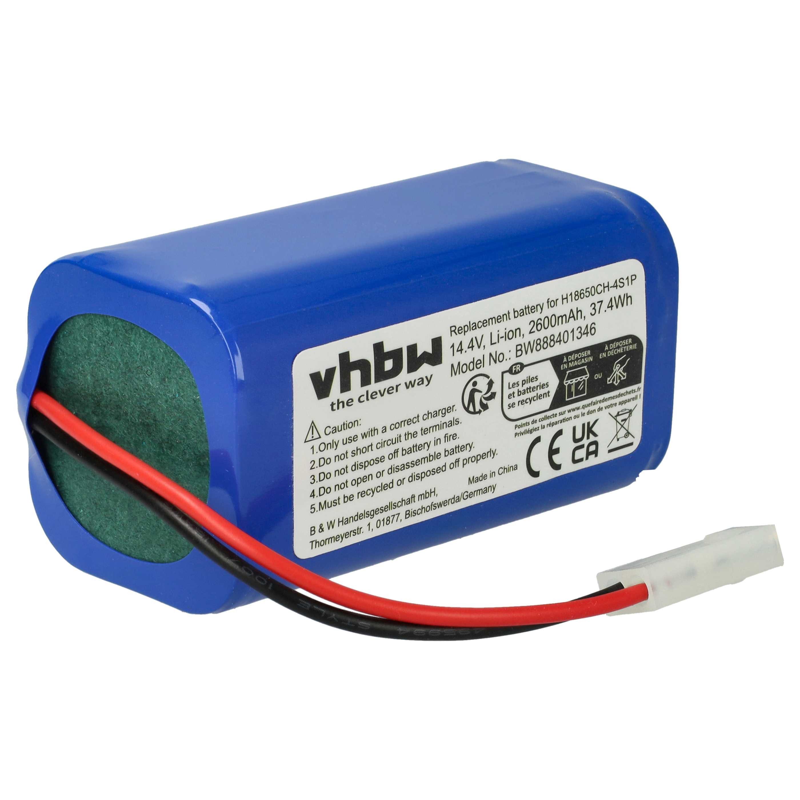 vhbw Akku passend für Xiaomi G1 MI Robot Staubsauger / Saugroboter (2600 Staubsauger-Akku Akku Li-Ion 2600 mAh (14,4 V, 1 St), Leistungsfähiger Austausch-Akku für Ihren Saugroboter