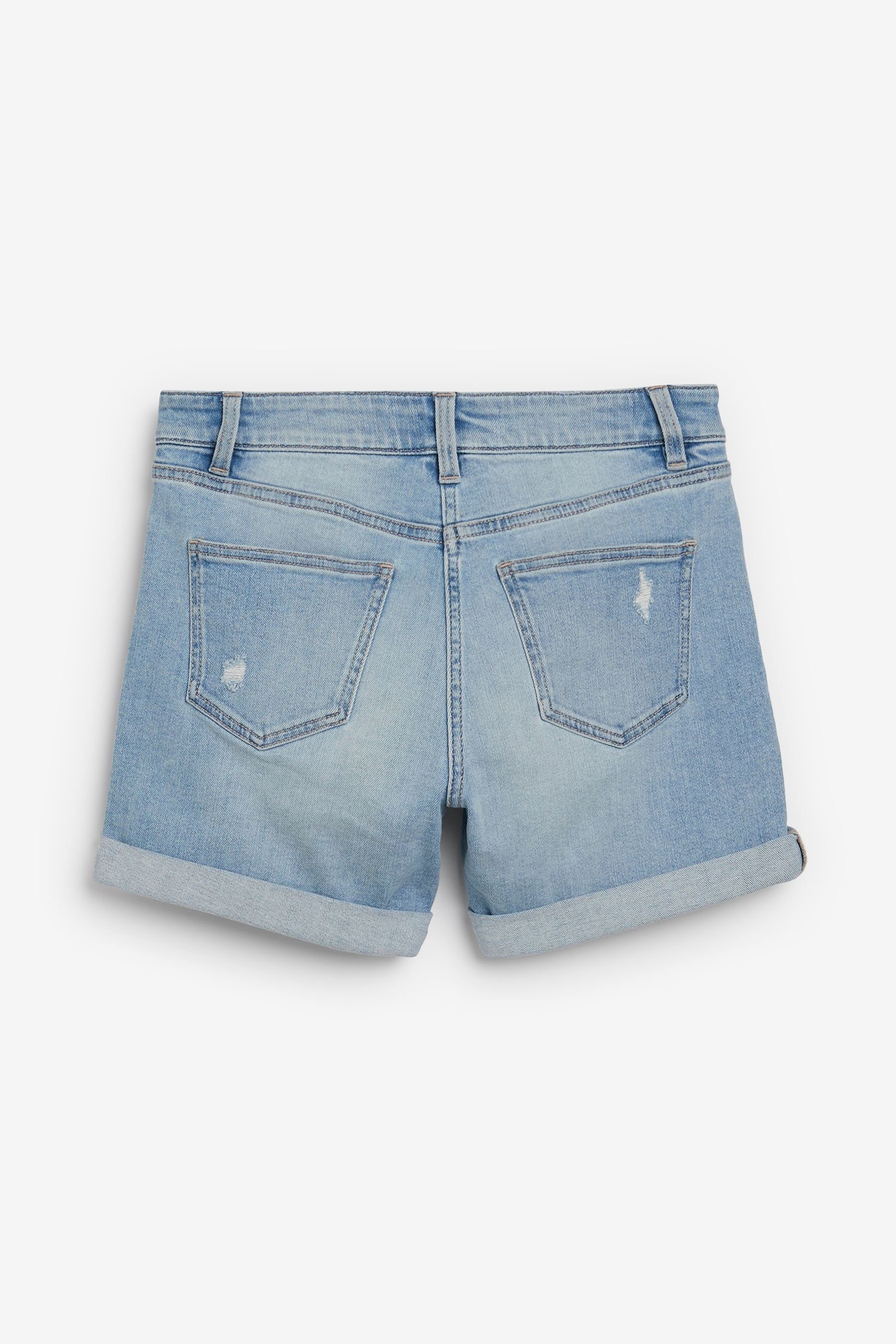 Blue Ripped Boy-Shorts Jeansshorts aus Next Kurzgröße Bleach (1-tlg) Denim,
