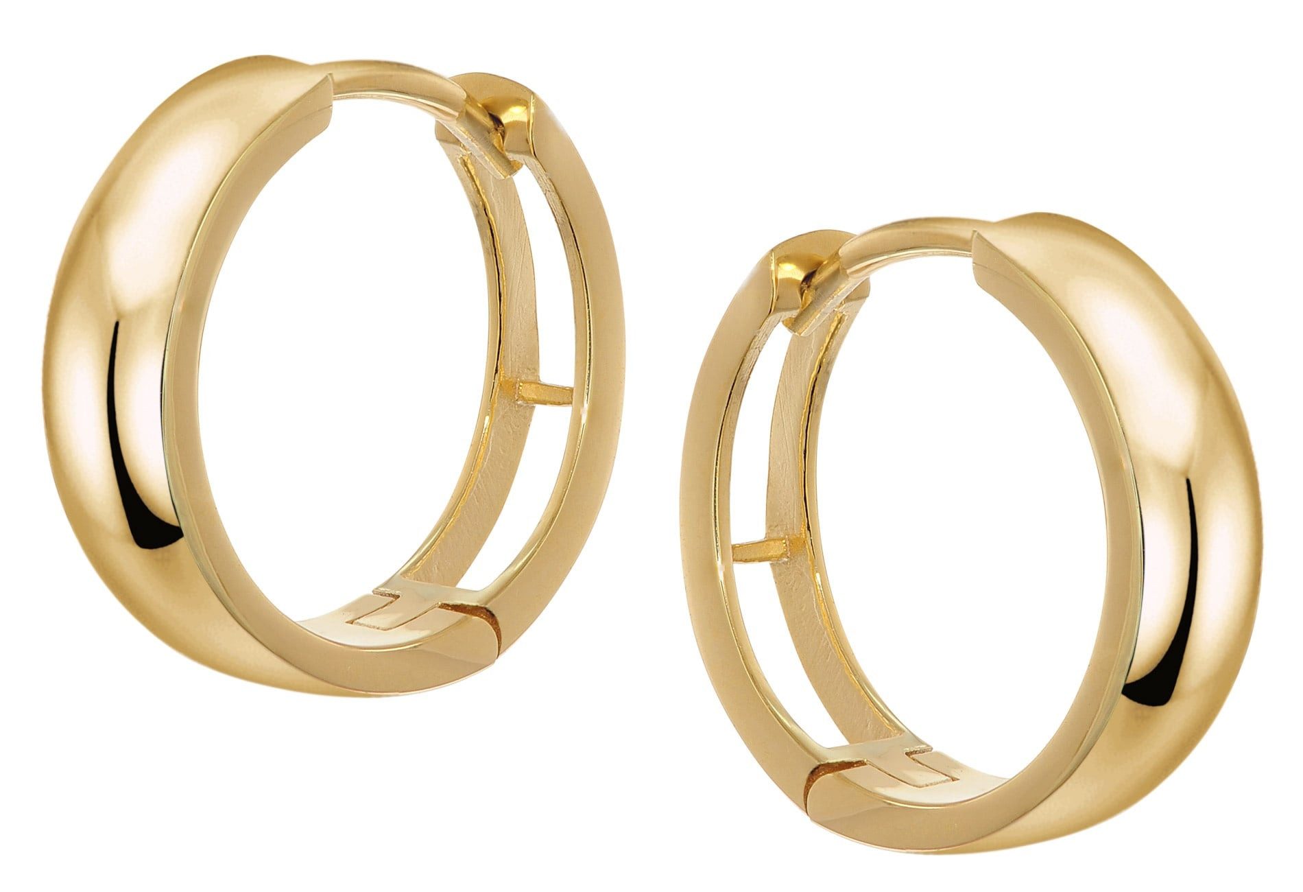 trendor Paar Creolen 21697, Unisex Klapp Gold 333/8K 15x4 mm