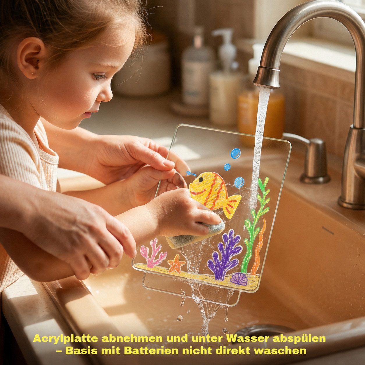 ANYSUN Zaubertafel LED Zeichenbrett für Kinder, Wiederaufladbare Doodle Glow Notiztafel, (Weihnachtsgeschenk mit 7 Farben Stift & 10 Story-Papier & 1200mAh Akku – Bild 5 von 5