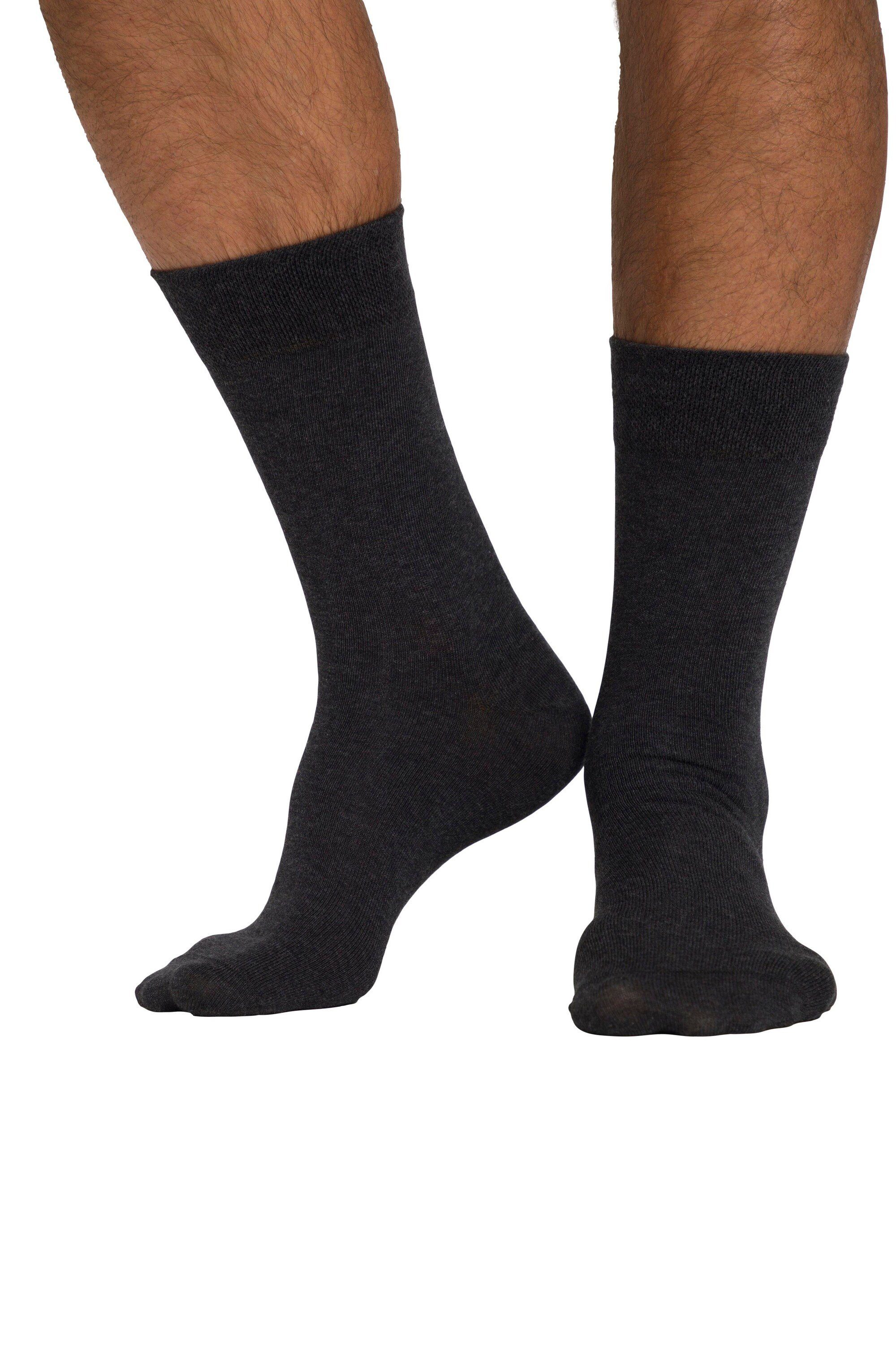 Socken JP1880 Komfort-Bündchen (2-Paar) 2er-Pack Basicsocken anthrazit