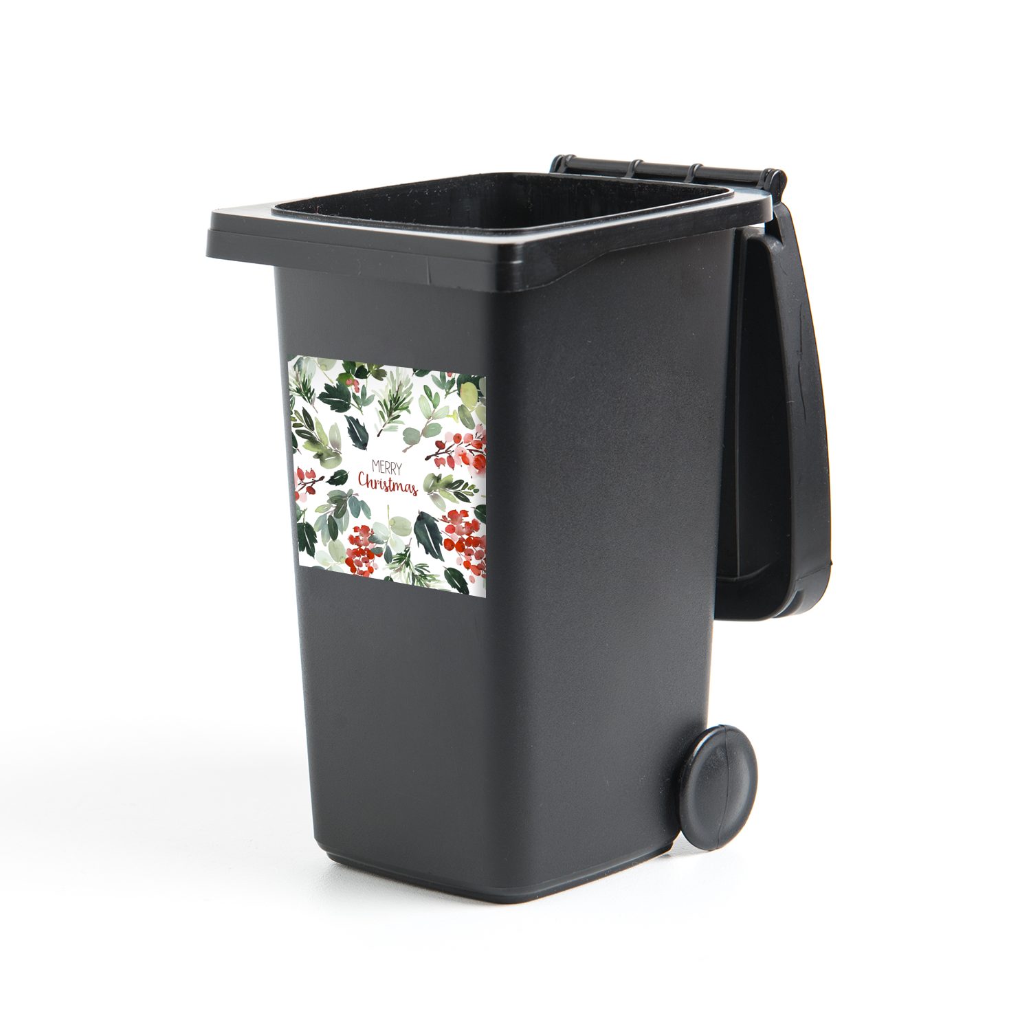MuchoWow Wandsticker Weihnachten - Zitat - Aquarell (1 St), Mülleimer-aufkleber, Mülltonne, Sticker, Container, Abfalbehälter