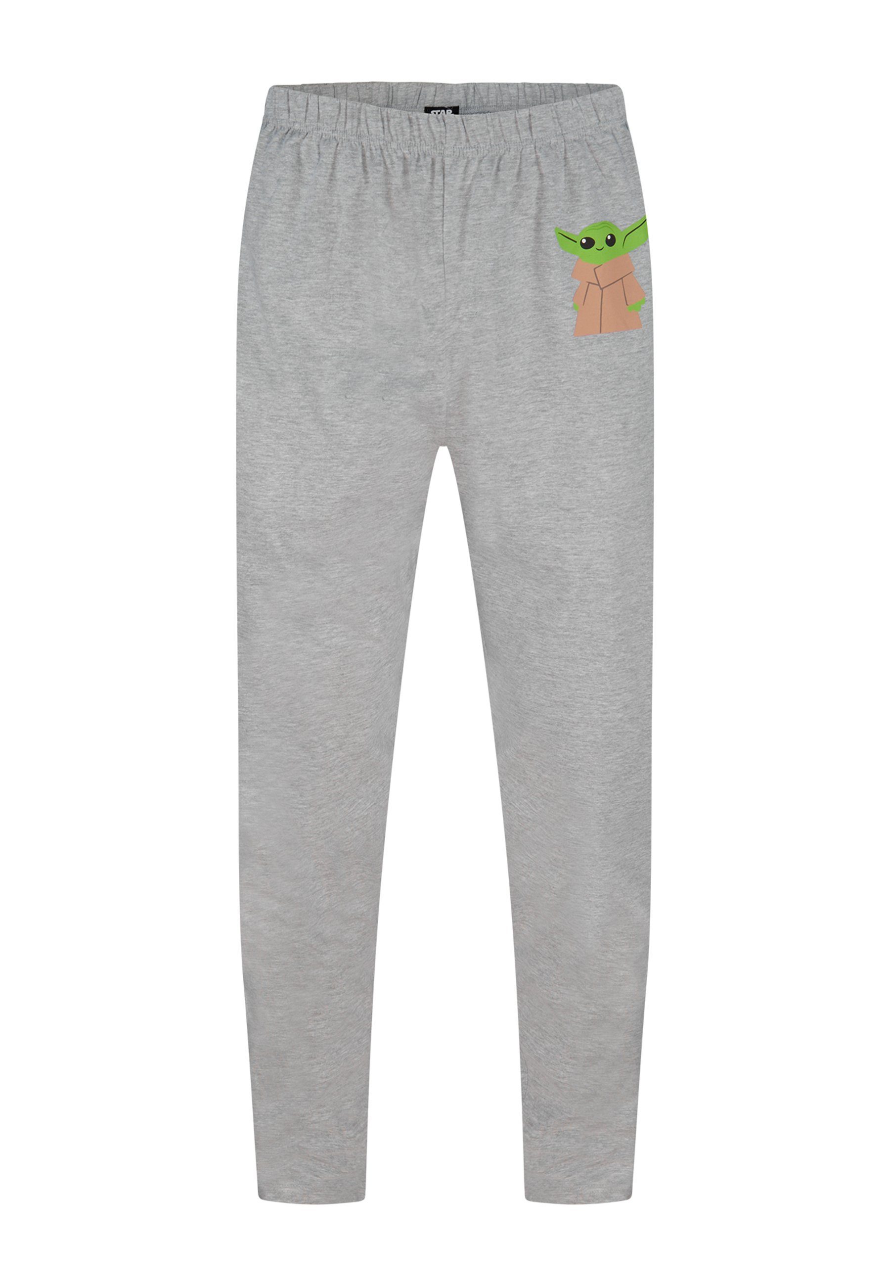 Star Wars Schlafanzug Star Wars Yoda Herren Schlafanzug Lang Pyjama-Set (2 tlg)