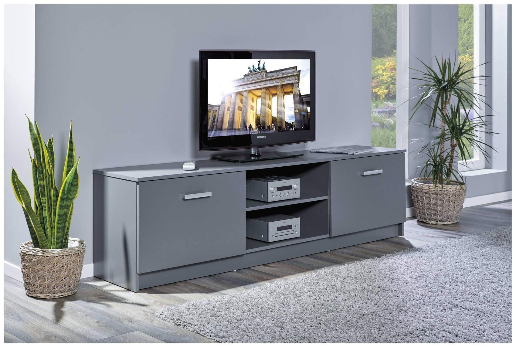 Inter Link TV-Board »Lowboard TV-Kommode ELENZIO Graphit Grau mit 2 Türen  und Gerätefach«