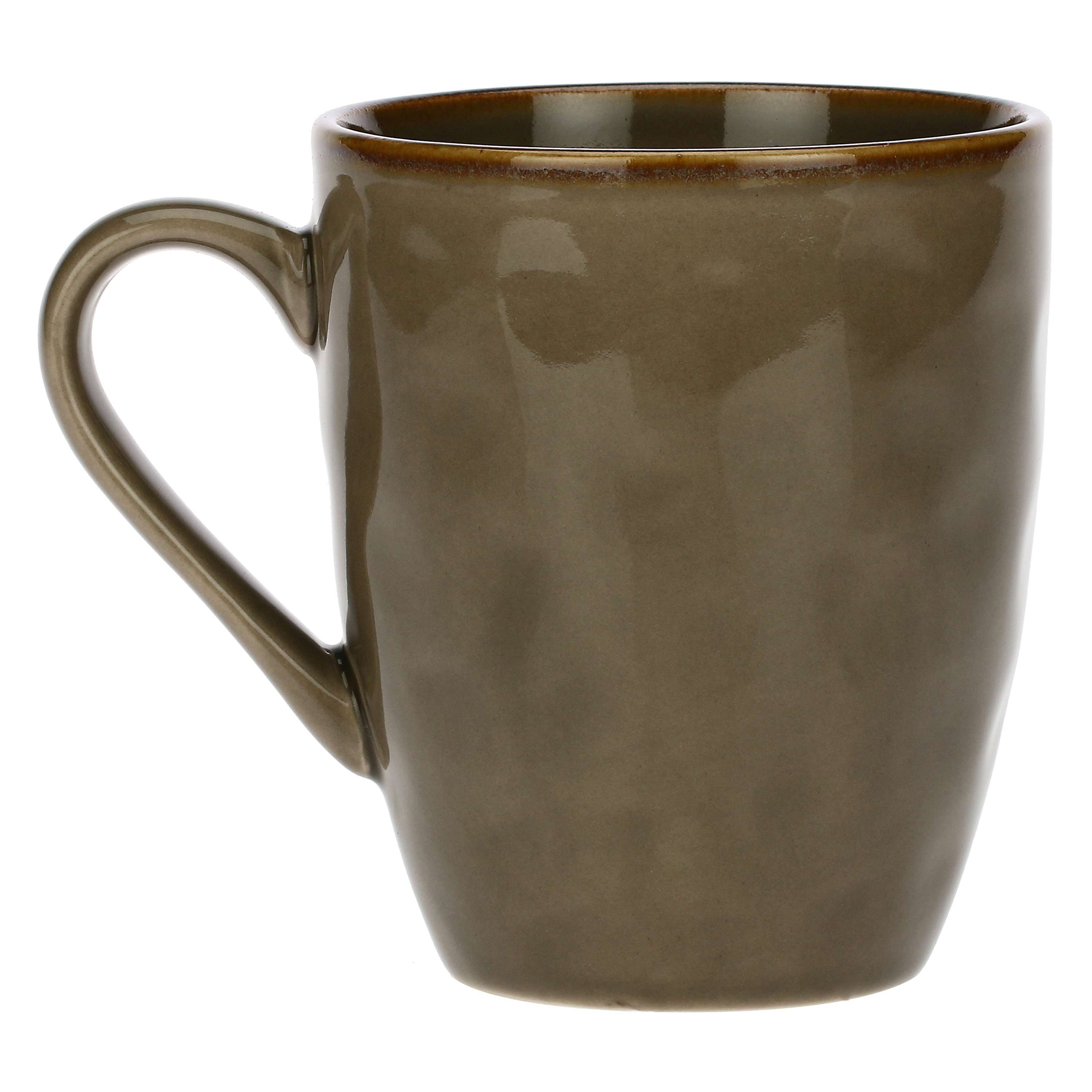 Rose & Tulpani Tasse Große Tasse Steingut Becher mit Henkel 430ml Grau, 1-tlg., Steingut, Handgefertigt, Backofengeeignet
