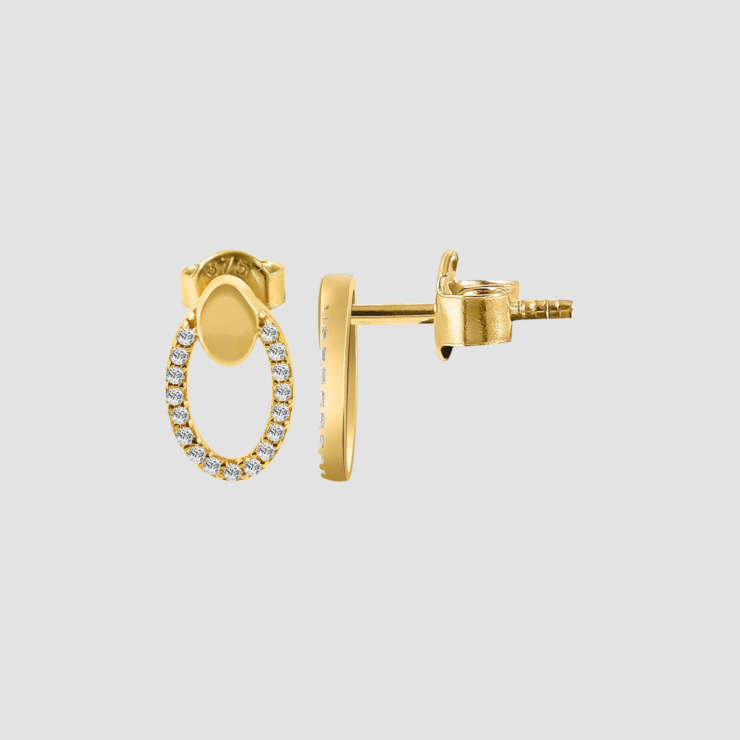 Paar Ohrhänger Ohrringe – Ohrstecker aus 375 Gold mit Zirkonia