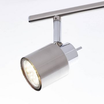 Brilliant Deckenleuchte Andres, Lampe Andres Spotrohr 3flg nickel/chrom 3x PAR51, GU10, 10W, geeigne