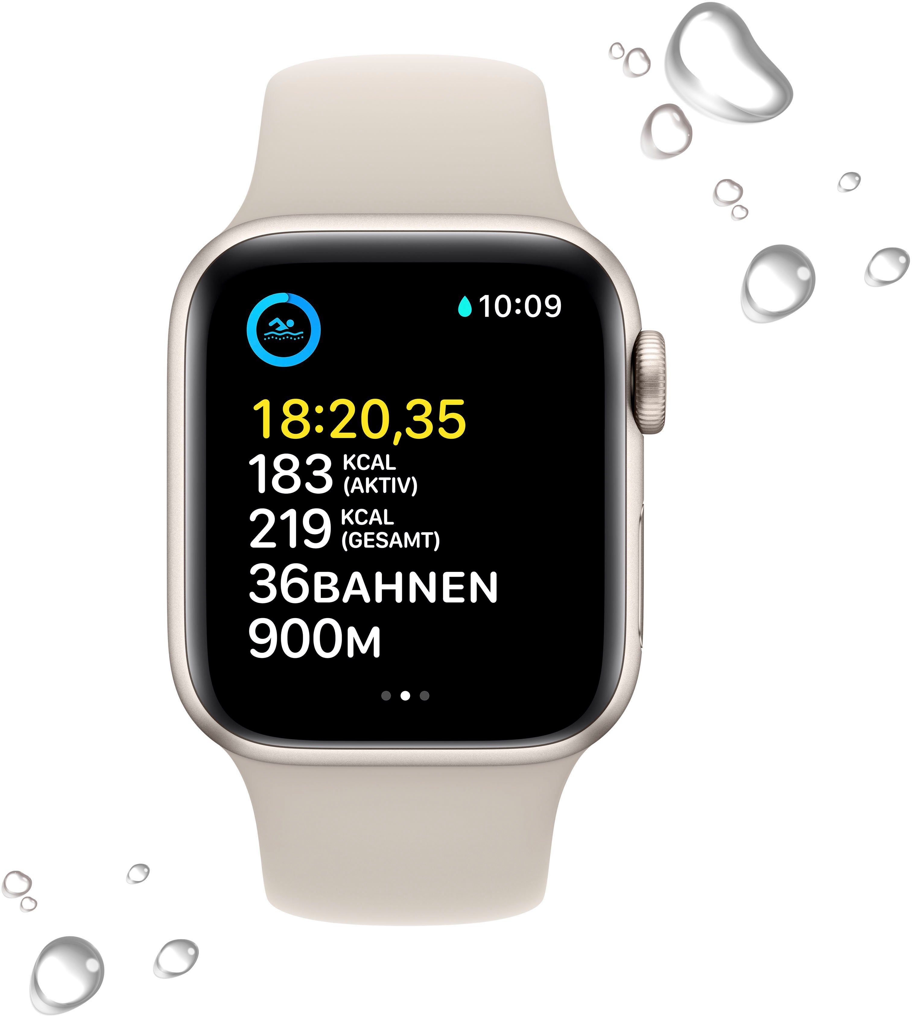 Apple Watch SE Modell 2022 Sport Cellular Watch 40mm GPS + Starlight Alu