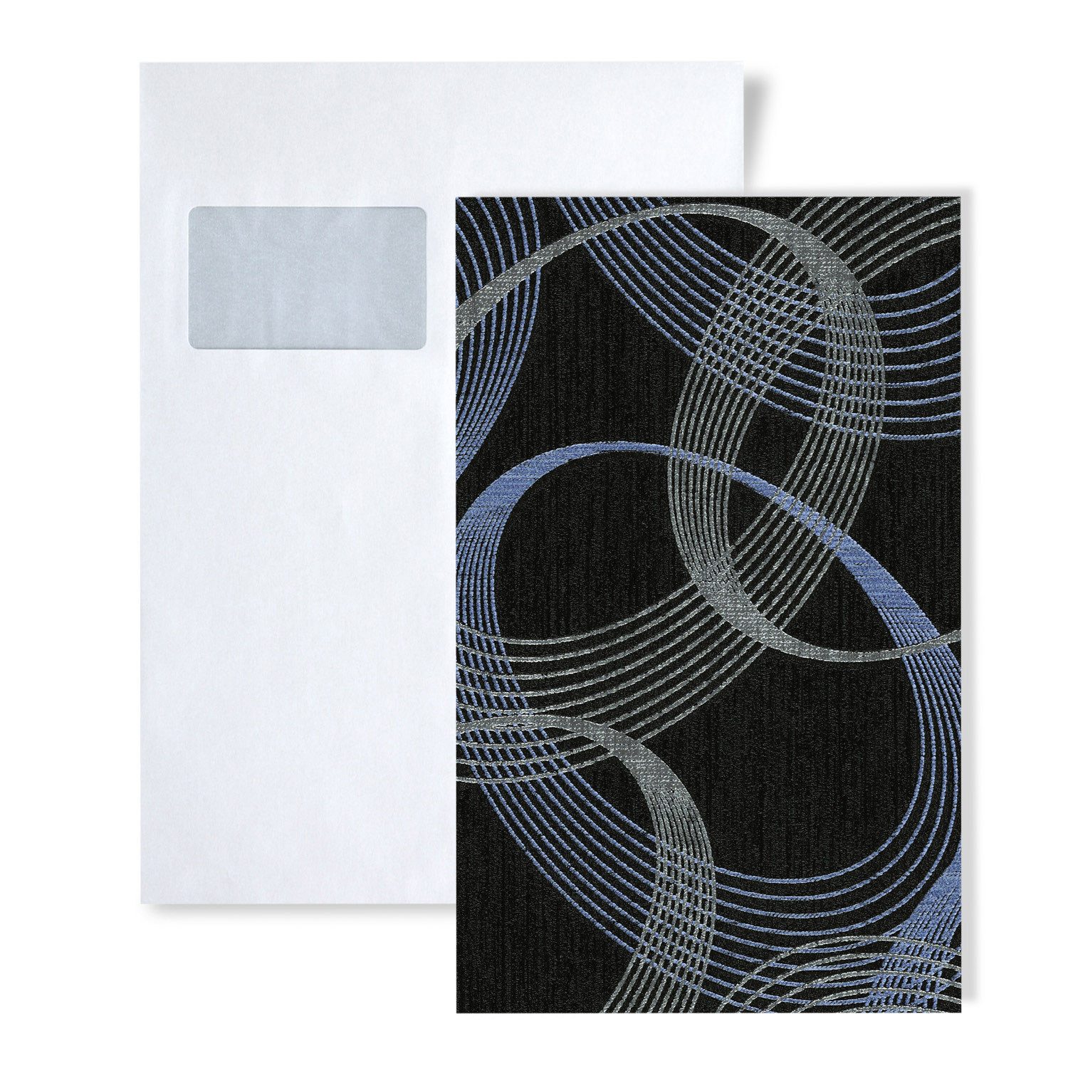 Edem Papiertapete 1 MUSTERSTÜCK S-85034BR36 DIN A4 MUSTER der grafischen Tapete, grafisch, Metall-Effekte, abstrakt, (1 Musterblatt, ca. A5-A4), anthrazit, schwarz-grau, violett-blau, silber