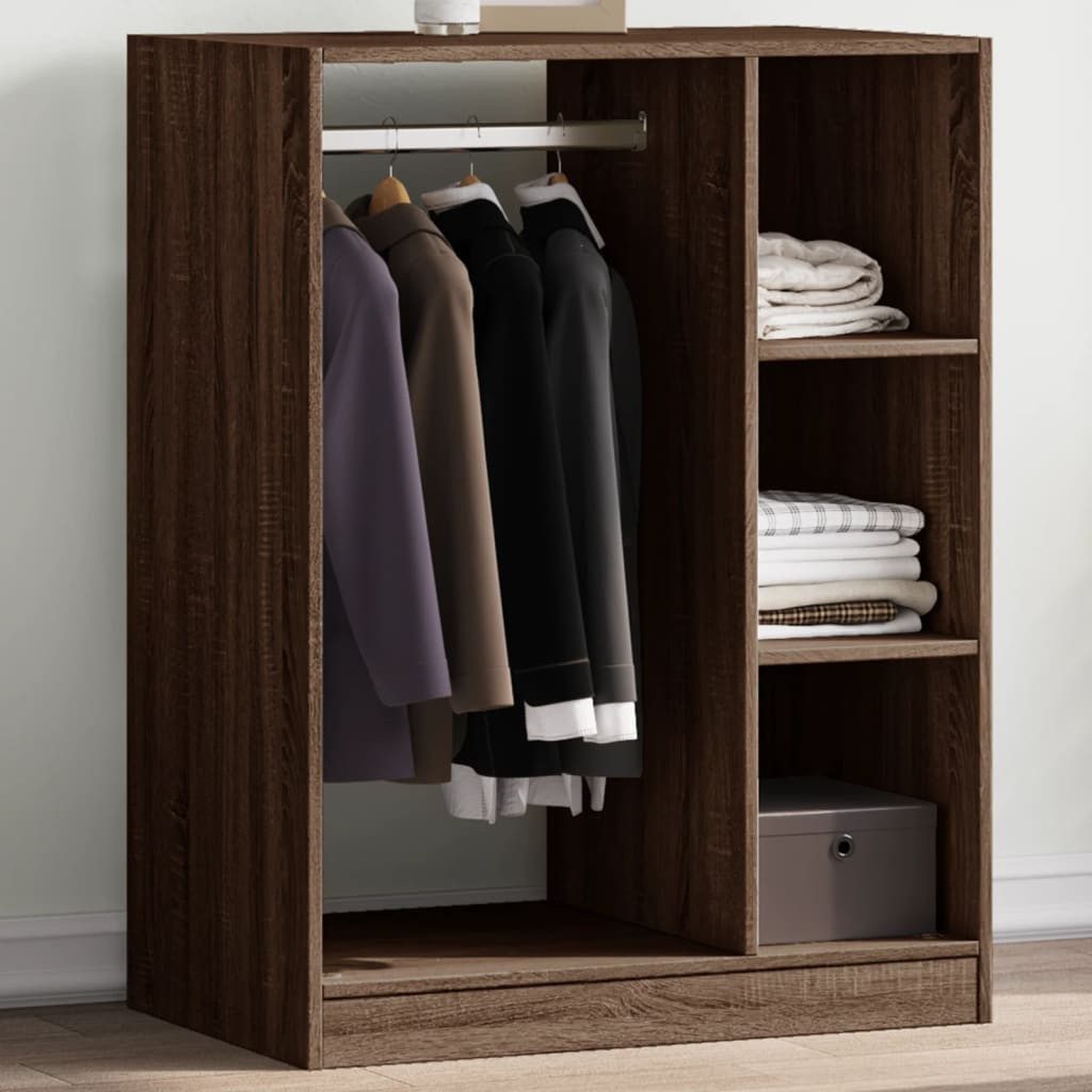 vidaXL Kleiderständer Kleiderschrank Braun Eichen-Optik 77x48x102 cm Holzwerkstoff, (1 St)