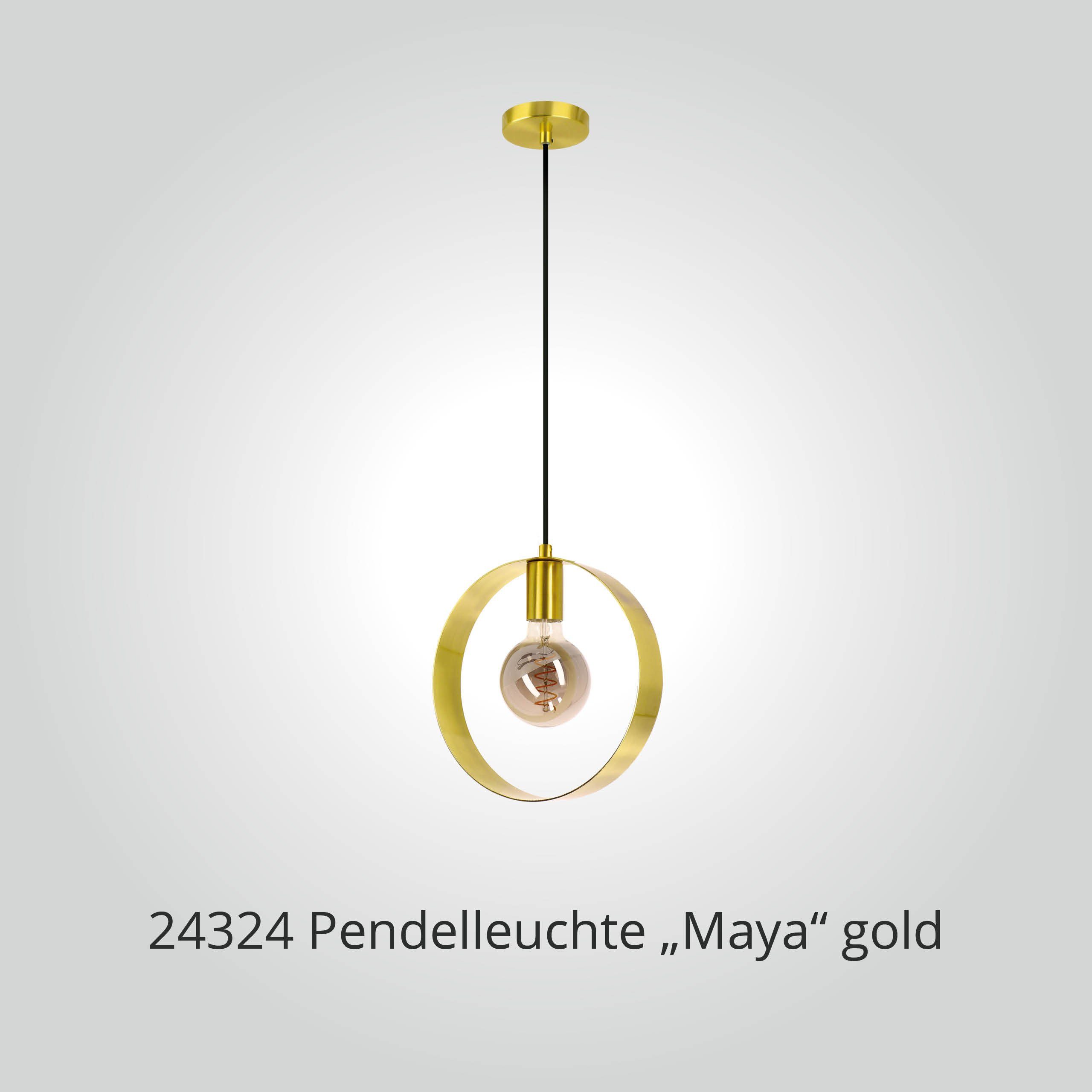 "Maya" Ø Pendelleuchte max 40W LED E27 Universum LED Fassung, 25cm, gold,