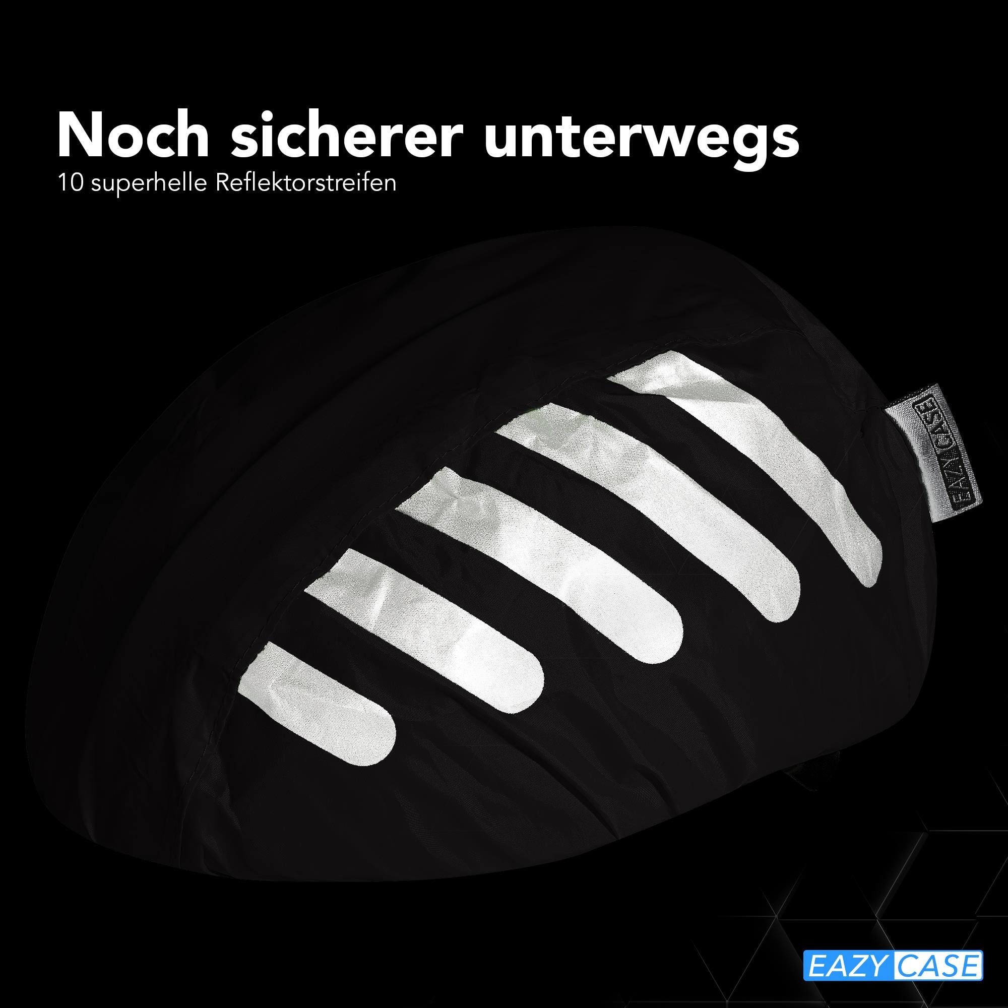 EAZY CASE Fahrradhelmüberzug Universal Reflektor Regenschutz für Helm, Regenschutz für Helme Fahrradhelm Regenabdeckung Helm Überzug Schwarz