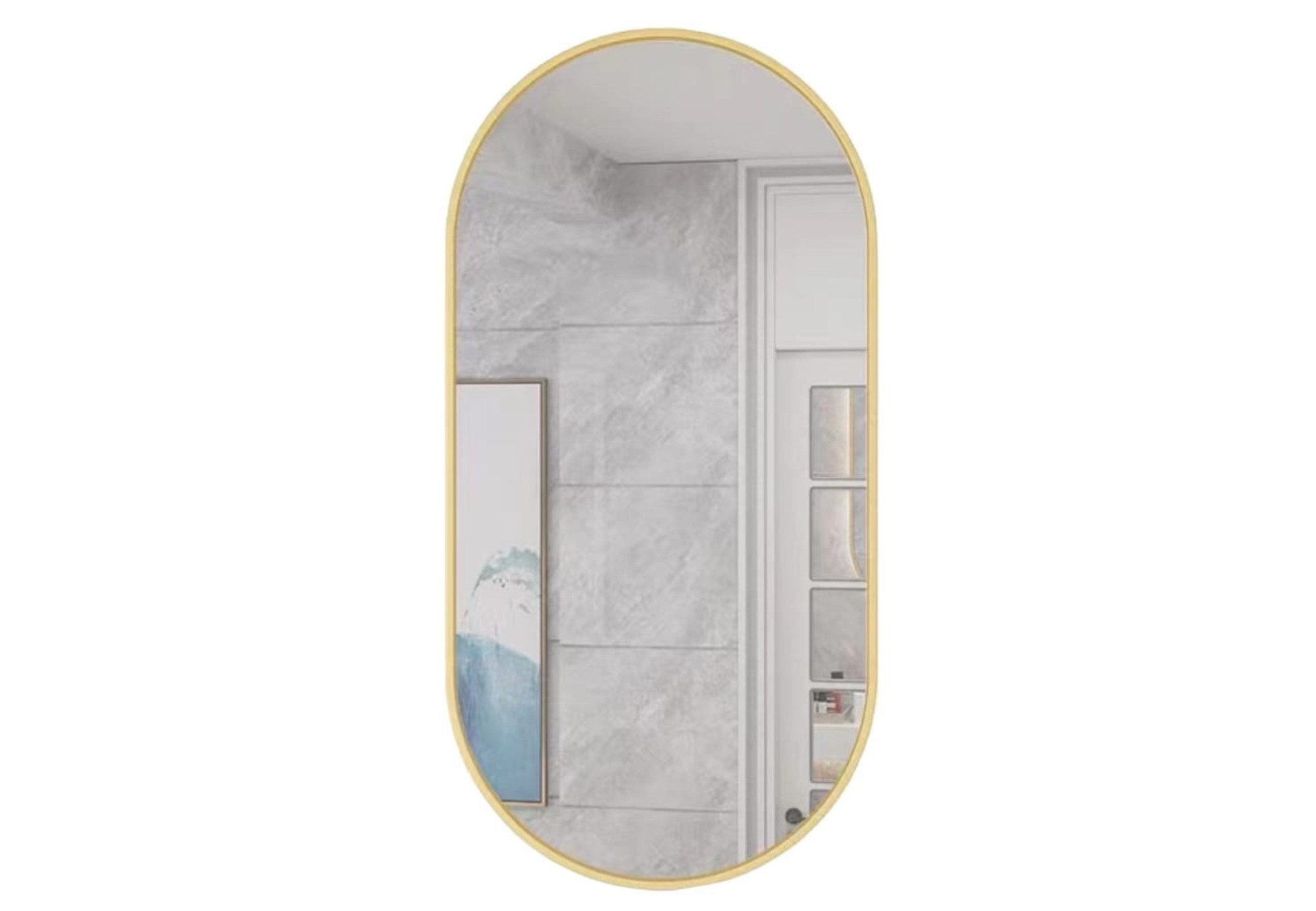 Home Collective Wandspiegel Ovaler Spiegel mit Aluminiumrahmen, 4mm Wasserd günstig online kaufen