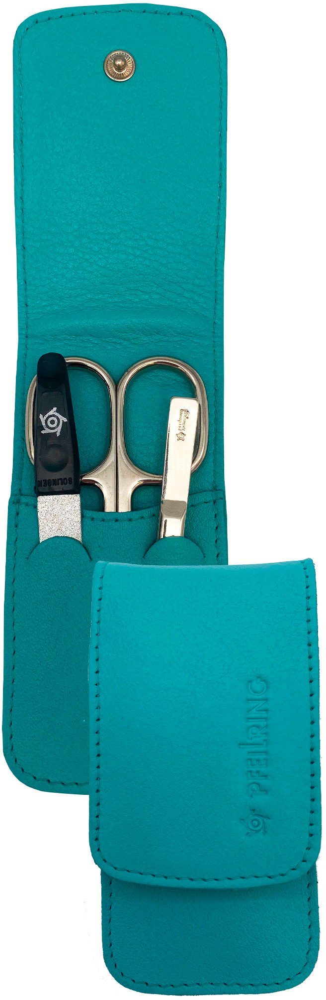 Maniküre-Etui, PFEILRING Nappaleder türkis tlg., 3