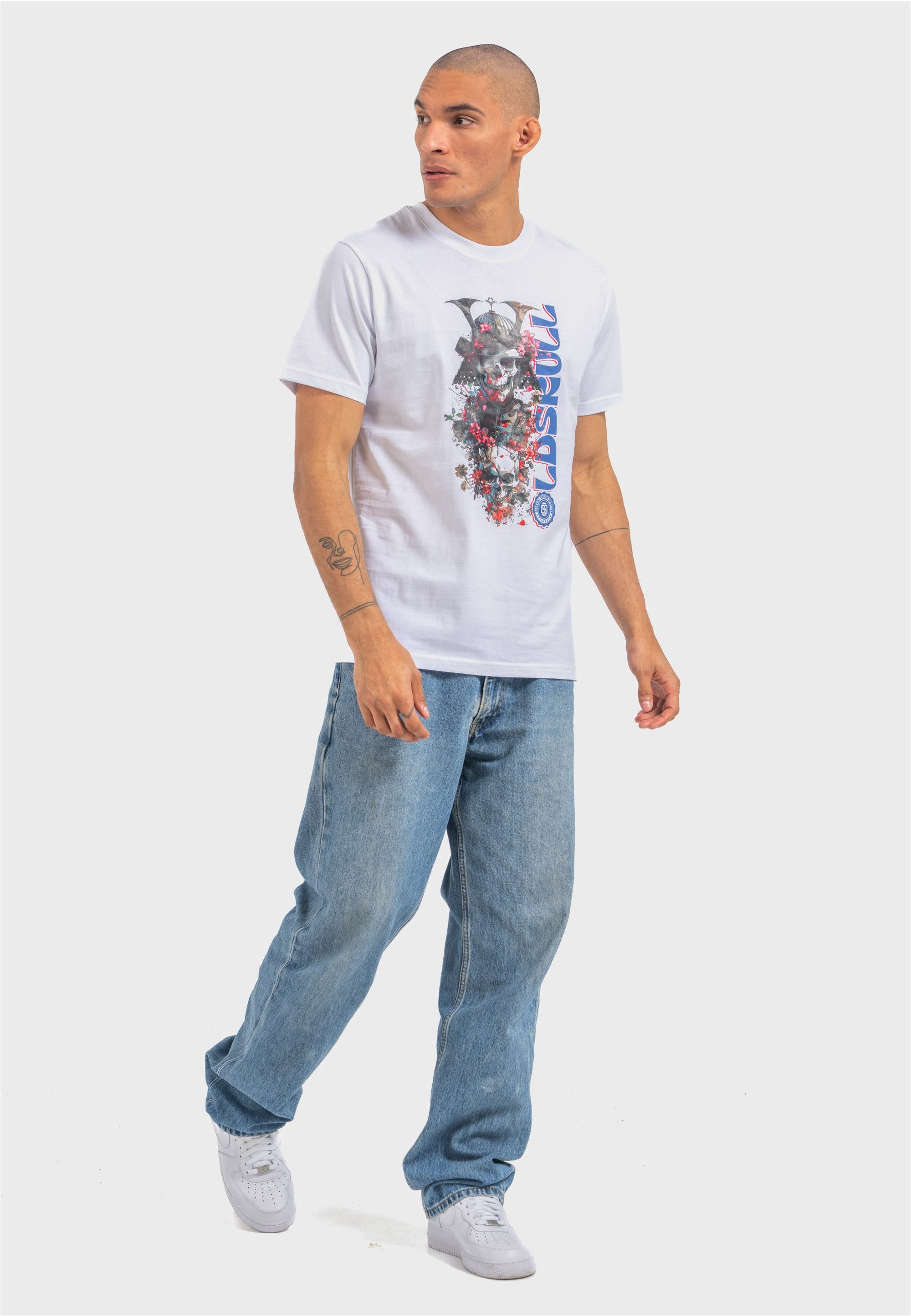 Oldskull T-Shirt Xtreme Samurai Skull Logo Graphic Vintage-Vibe in modernem Look
