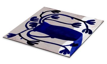 Posterlounge Alu-Dibond-Druck ATELIER M, Blaue Blumen in einer blauen Vase I, Wohnzimmer Skandinavisch Malerei